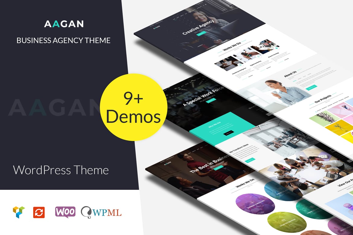 Aagan – Agency, Startup WordPress Theme theme cover image