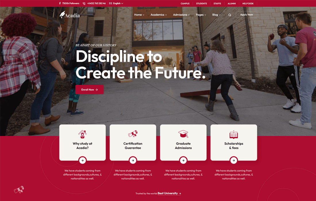 Acadia - Education Theme For University & Online Course theme cover image