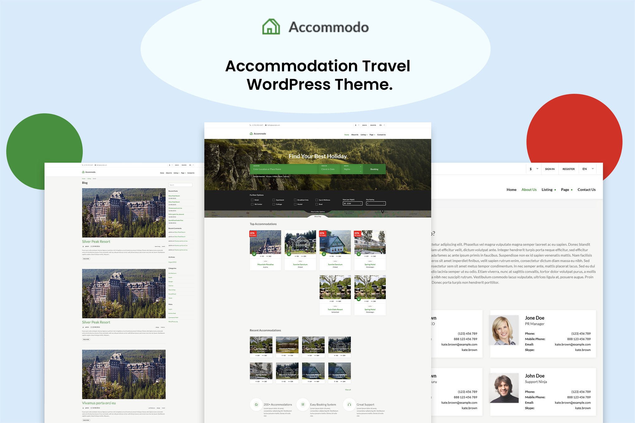 Accommodo - Accommodation Travel WordPress Theme theme cover image