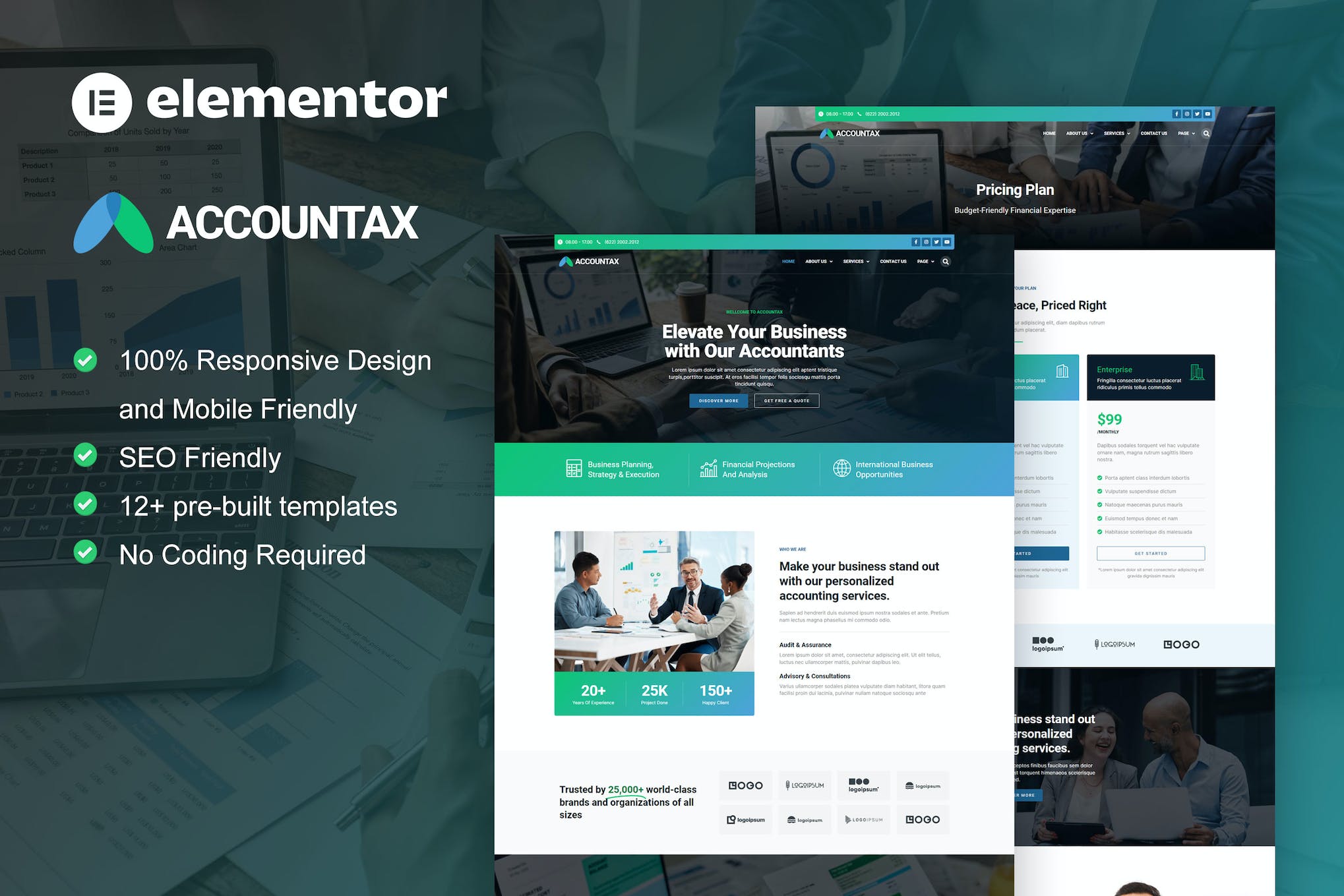 Accountax - Accounting Tax Firm Elementor Template Kit template kit cover image