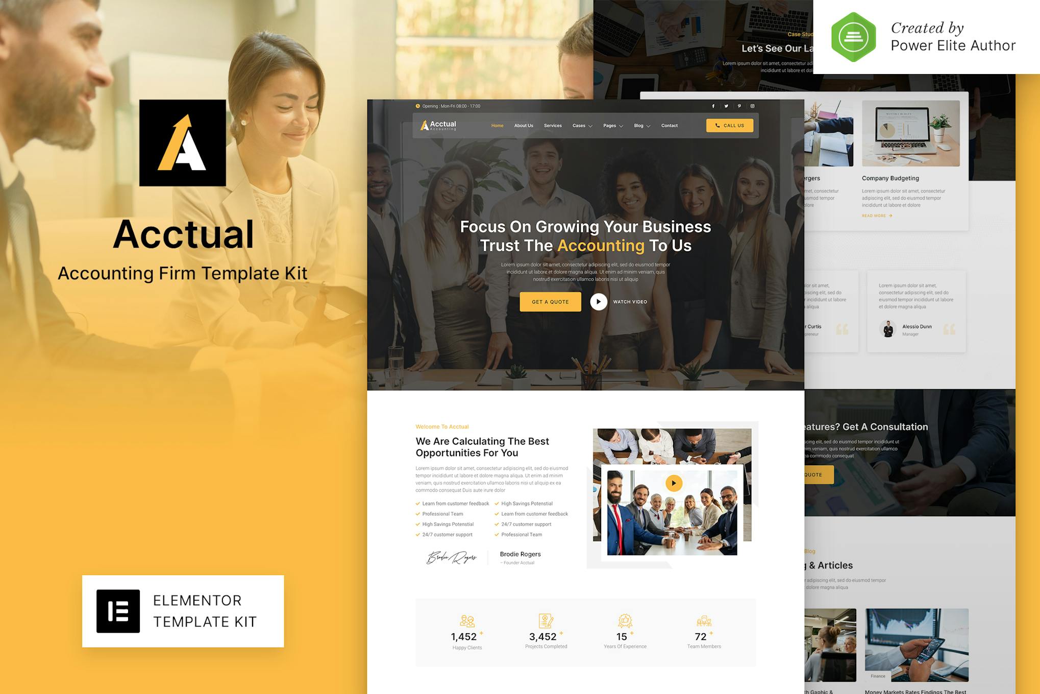 Acctual – Accounting Firm Elementor Template Kit template kit cover image