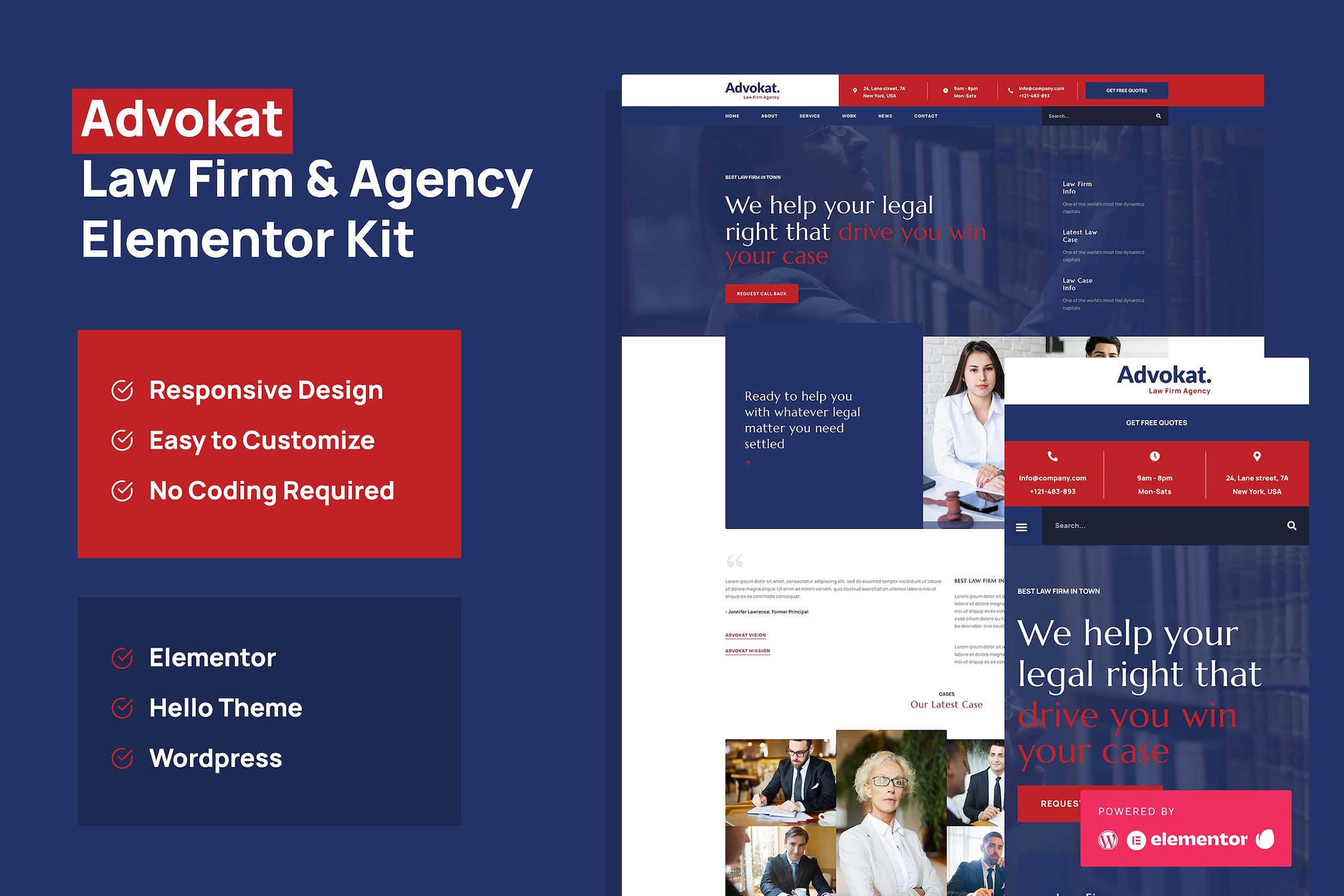 Advokat - Law Firm & Agency Elementor Template Kit template kit cover image