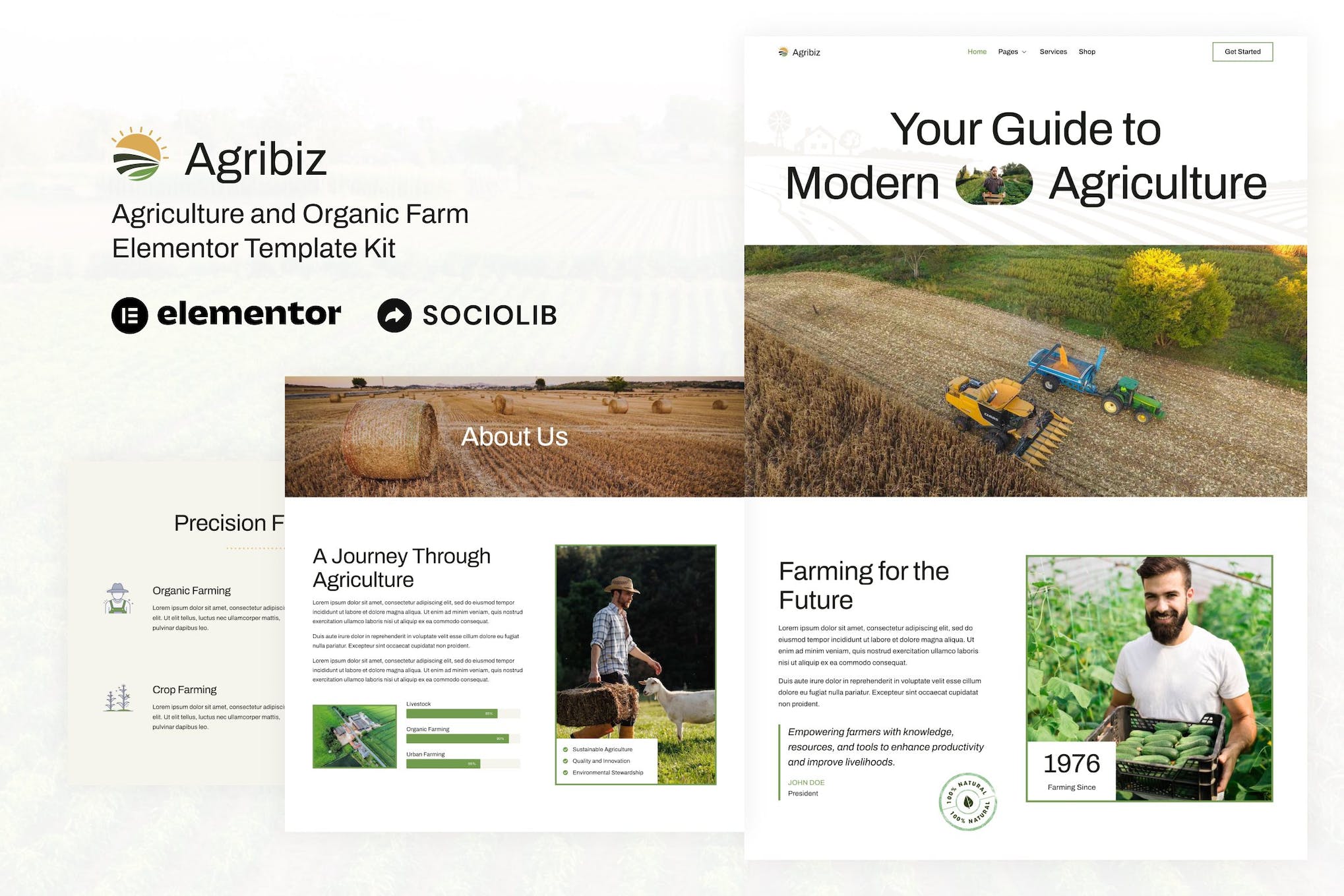 Agribiz - Agriculture & Organic Farm Elementor Template Kit template kit cover image