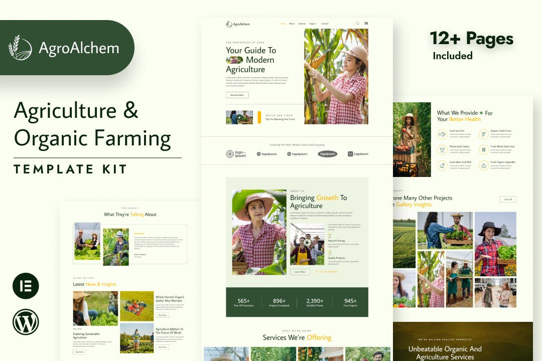 AgroAlchem - Agriculture & Organic Farming Elementor Template Kit template kit cover image