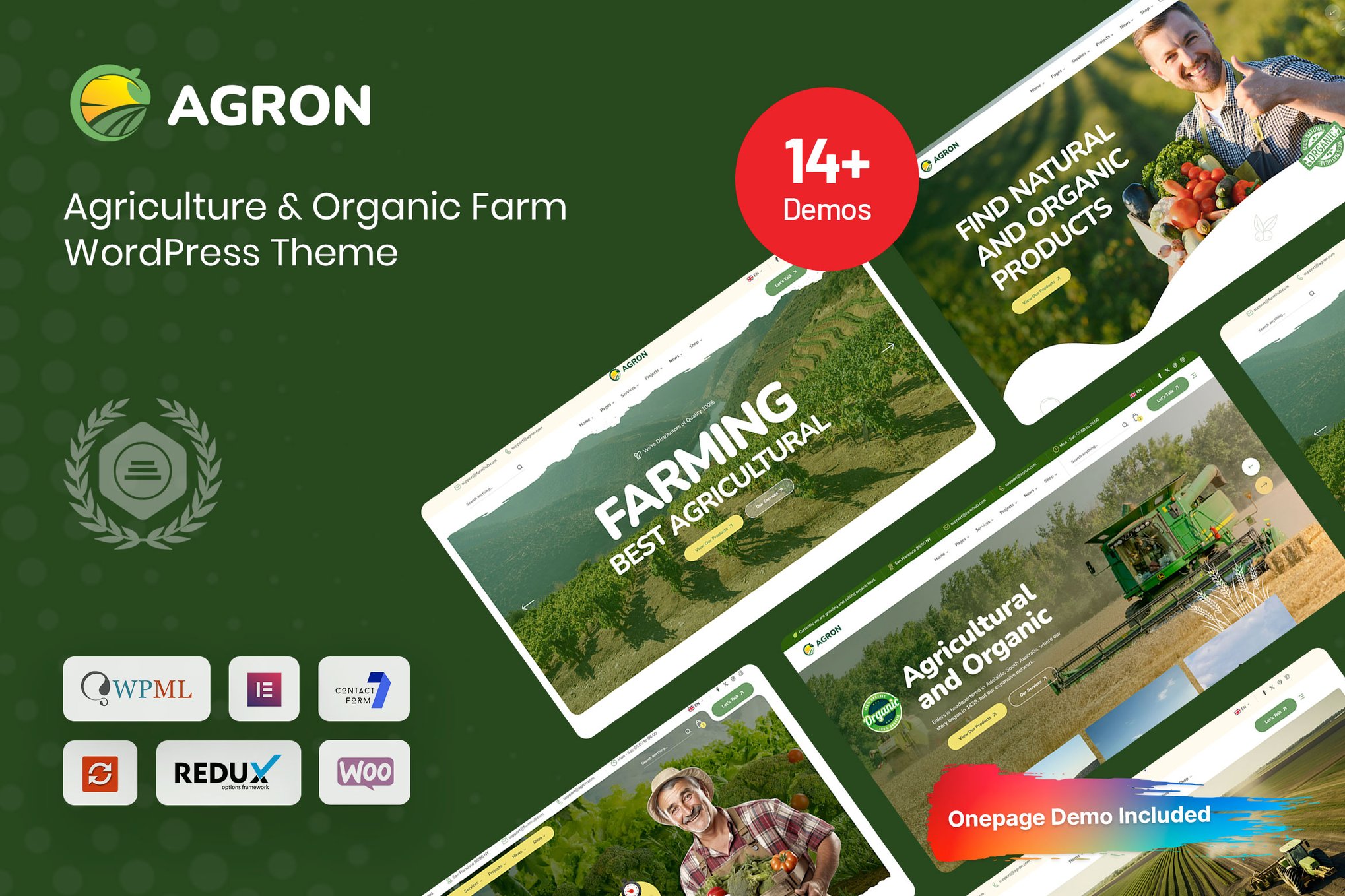 Agron - Agriculture & Organic Farm WP Theme theme cover image