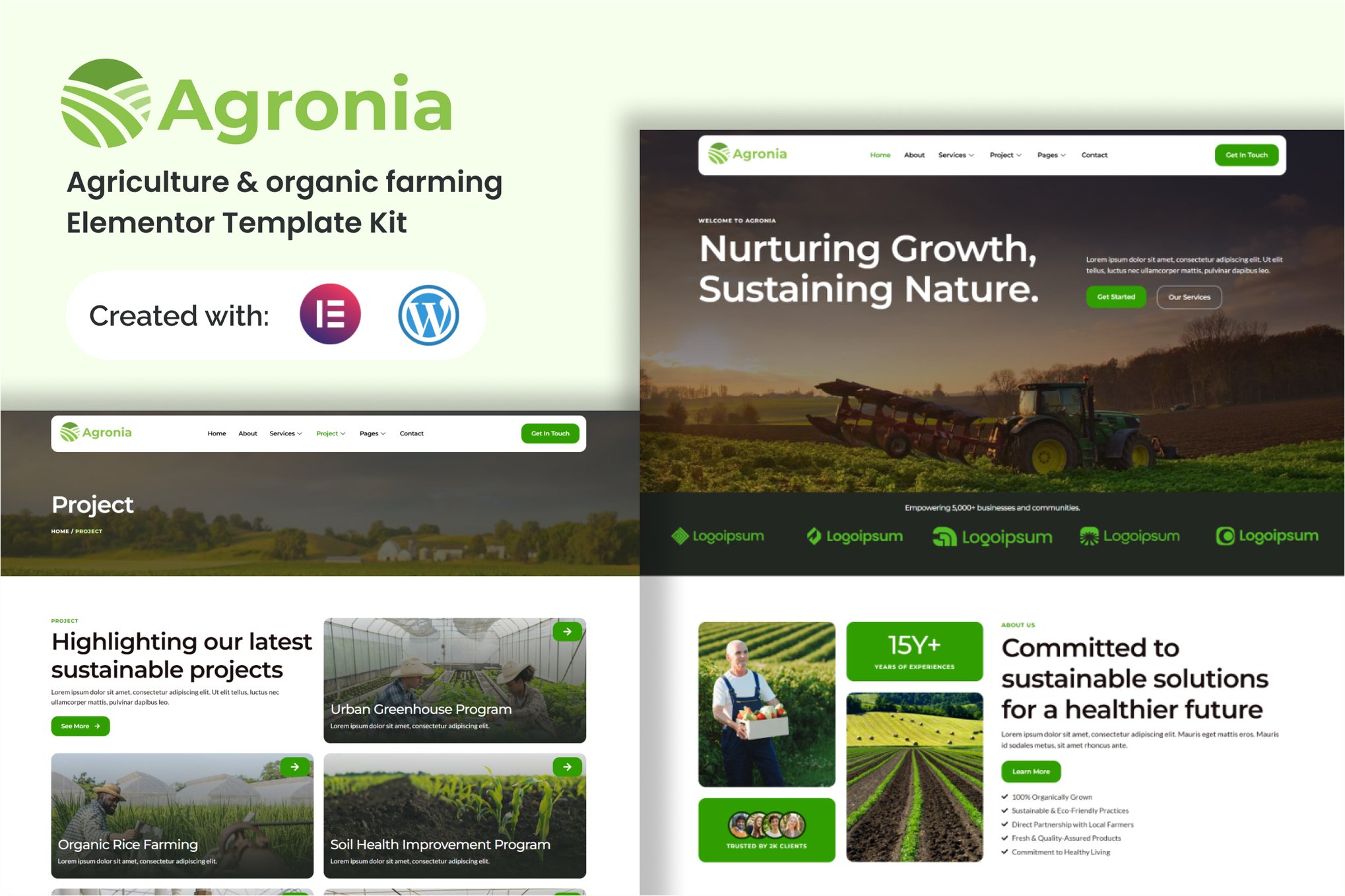 Agronia - Agriculture & Organic Farming Elementor Template Kit template kit cover image