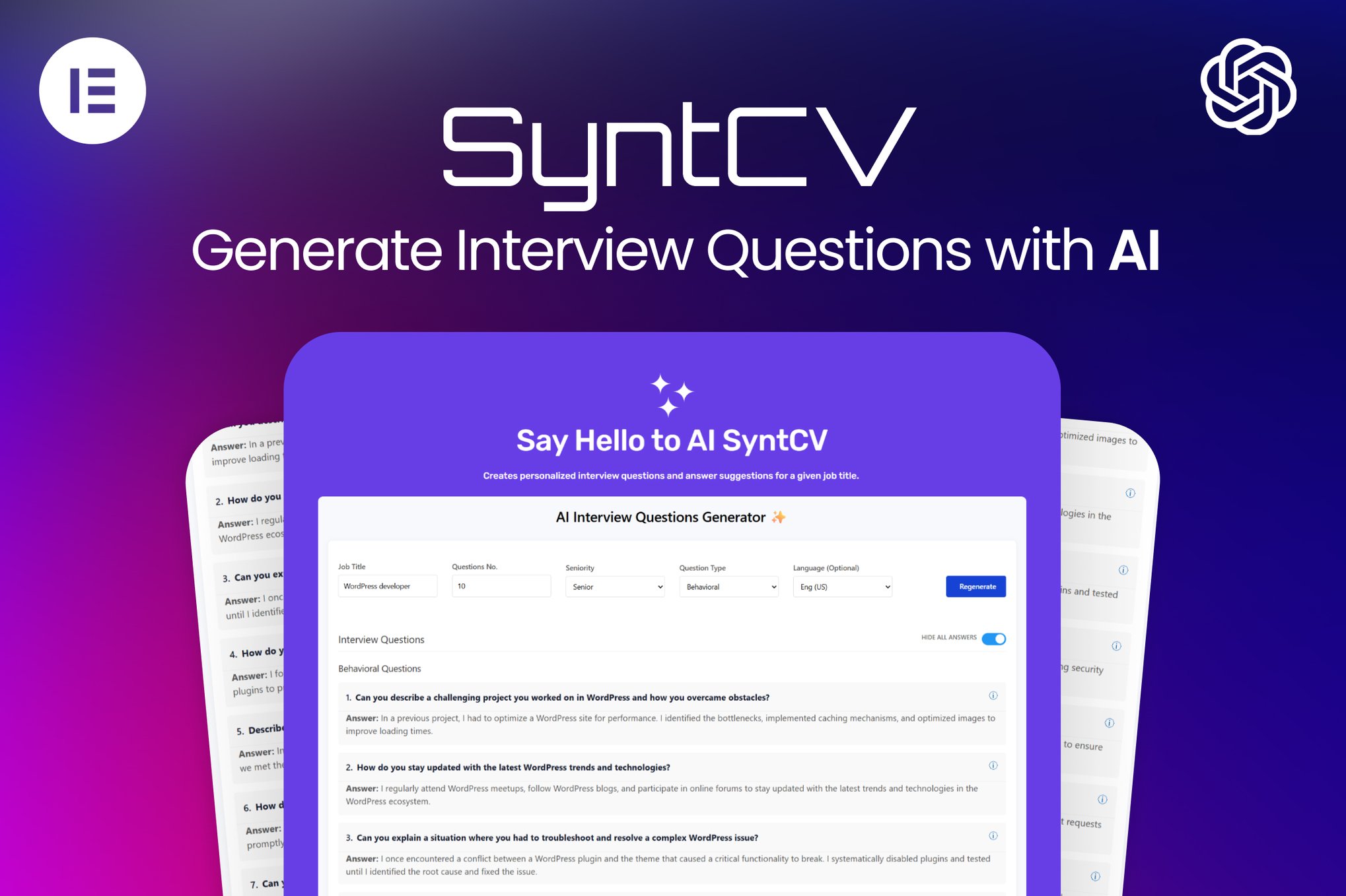 AI Interview Questions Generator plugin cover image