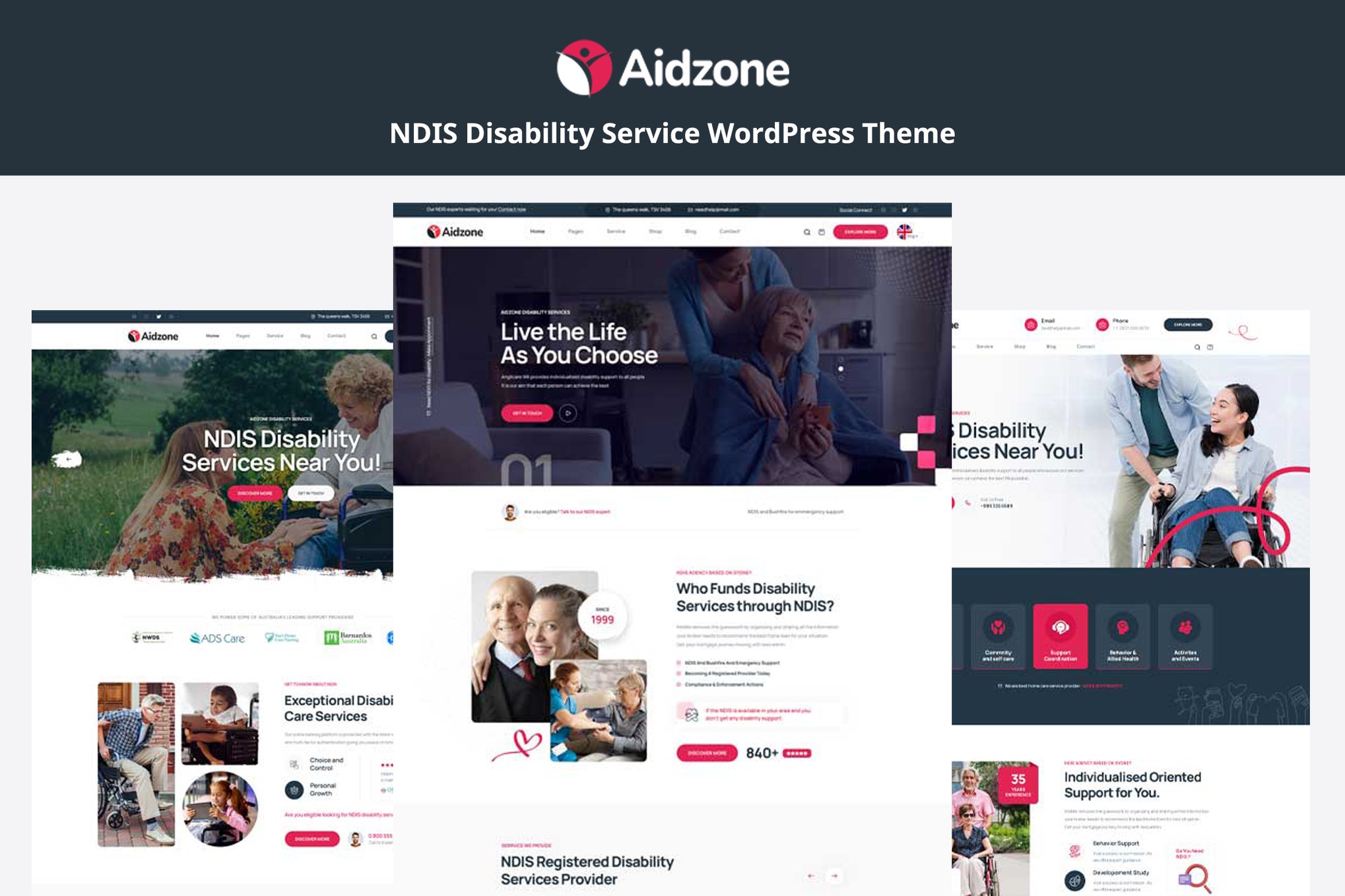 Aidzone – NDIS Disability Service WordPress Theme theme cover image