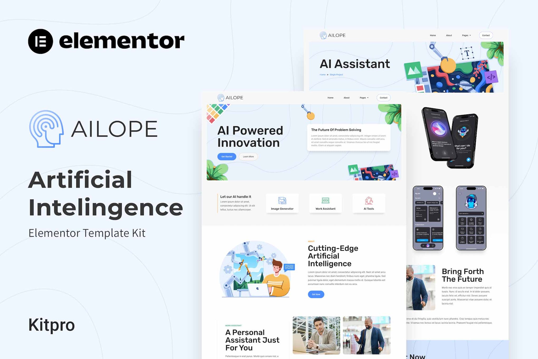 Ailope - Artificial Intelligence Elementor Template Kit template kit cover image