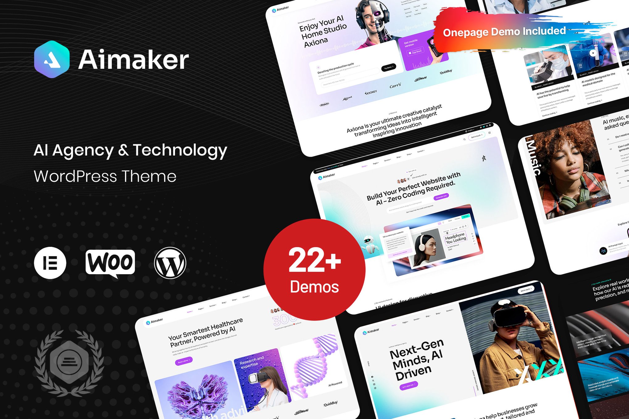 Aimaker - AI Agency & Technology WordPress Theme theme cover image