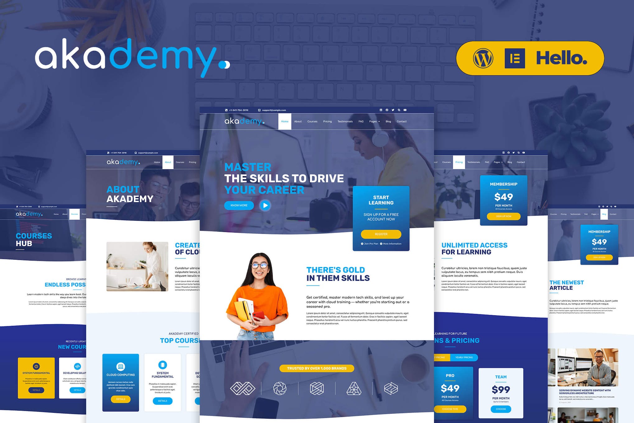 Akademy - Online Courses Elementor Template Kit template kit cover image