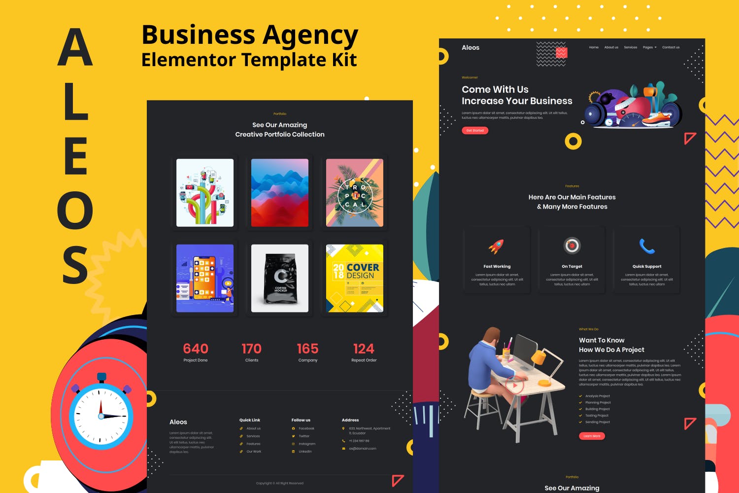 Aleos - Business Agency Elementor Template Kit template kit cover image
