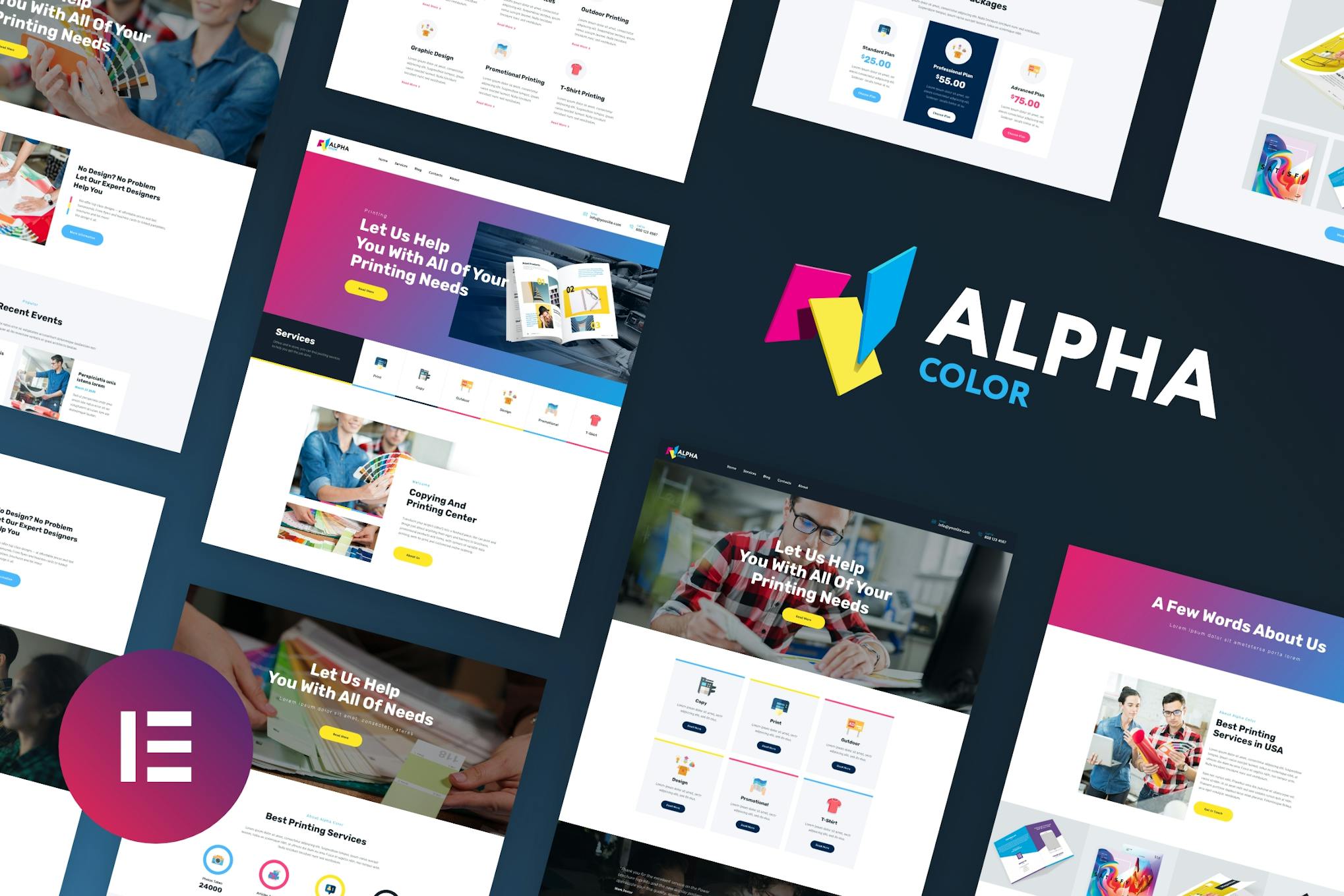 AlphaColor - Design & Printing Elementor Template Kit template kit cover image