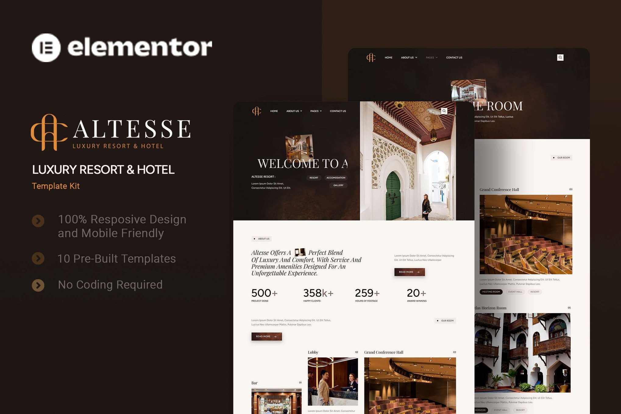 Altesse - Luxury Resort & Hotel Elementor Template Kit template kit cover image