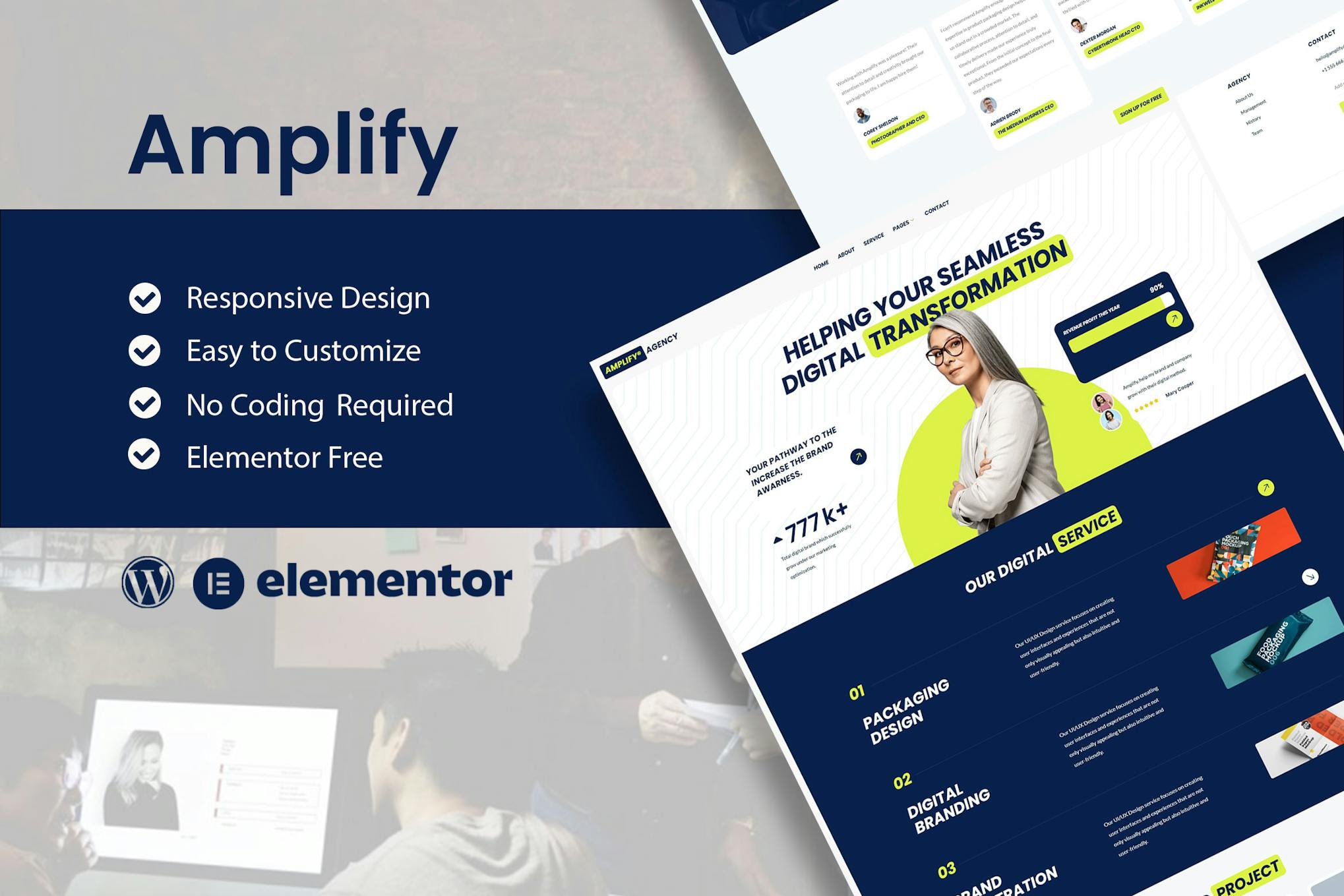 Amplify - Digital Marketing Agency Elementor Template Kit template kit cover image