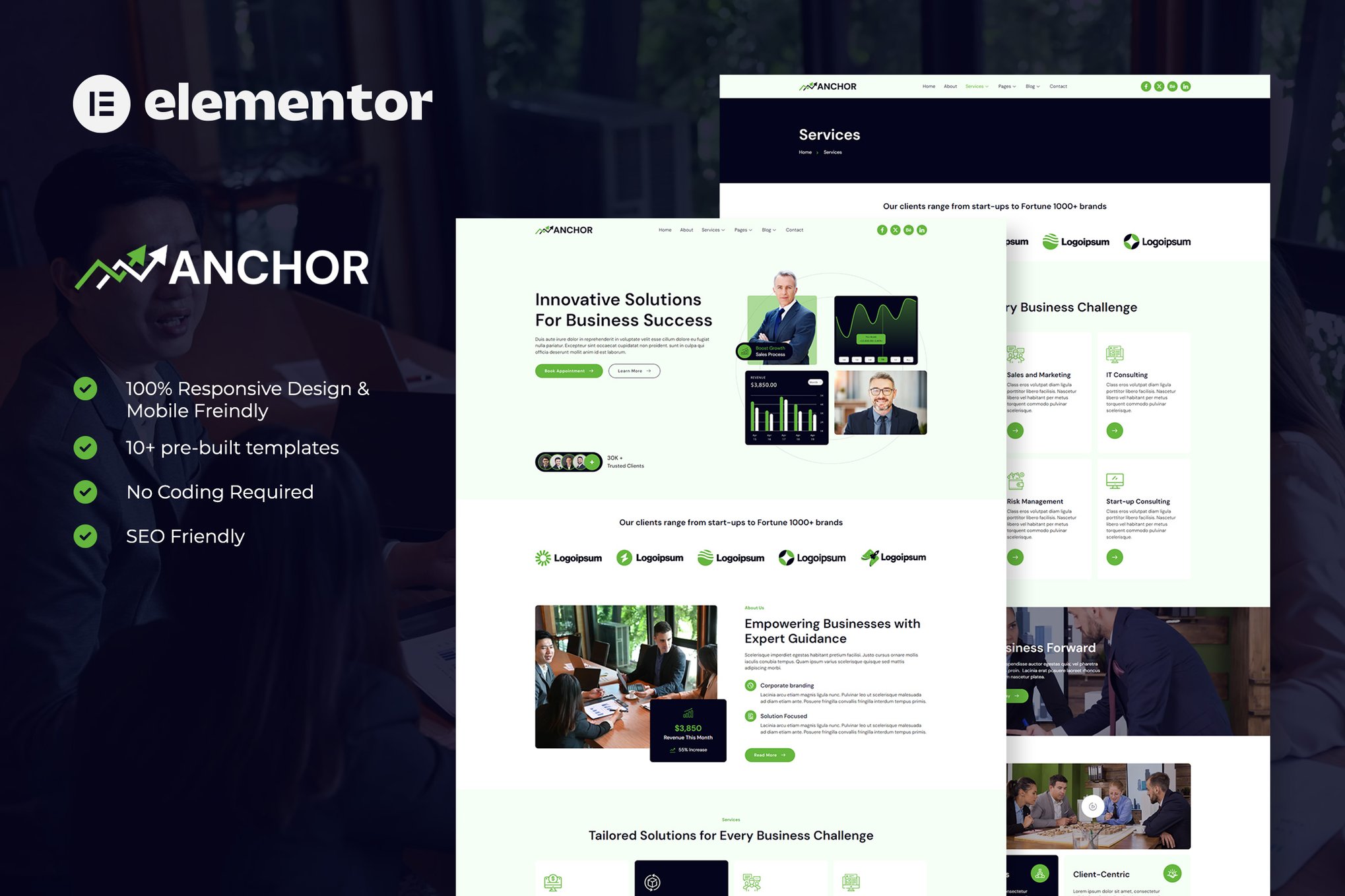 Anchor - Business Consulting Elementor Template Kit template kit cover image