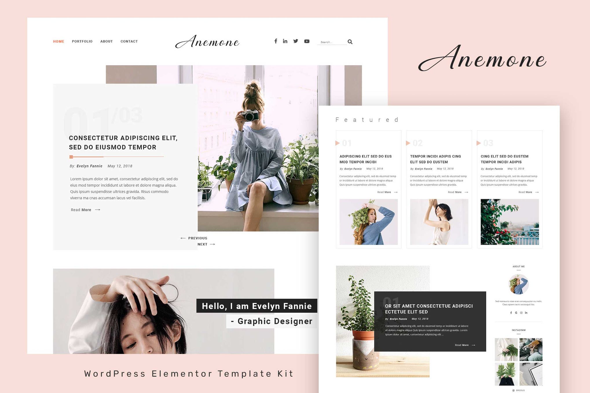Anemone - Blog & Magazine Elementor Template Kit template kit cover image