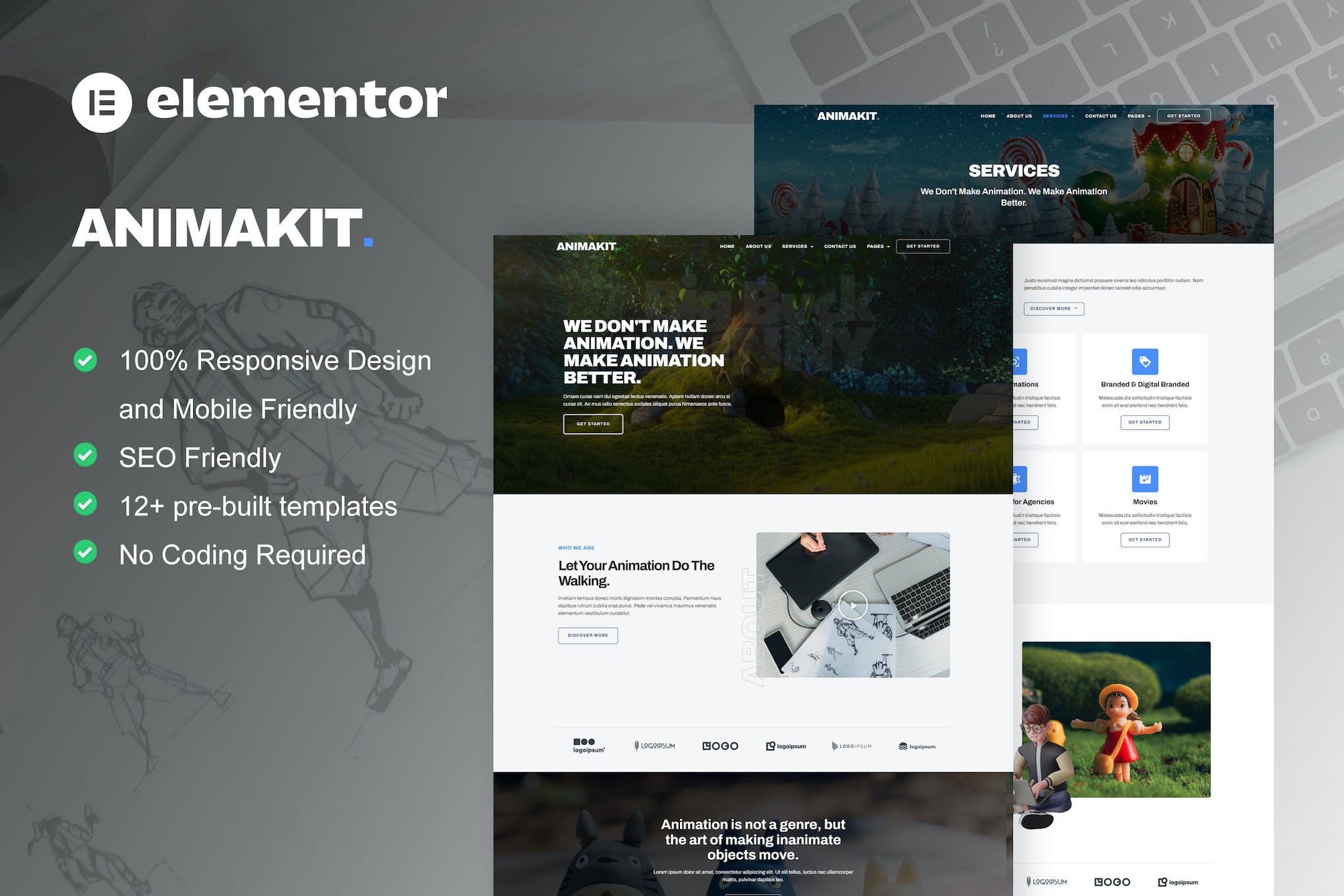 Animakit - Animation Studio Elementor Pro Template Kit template kit cover image