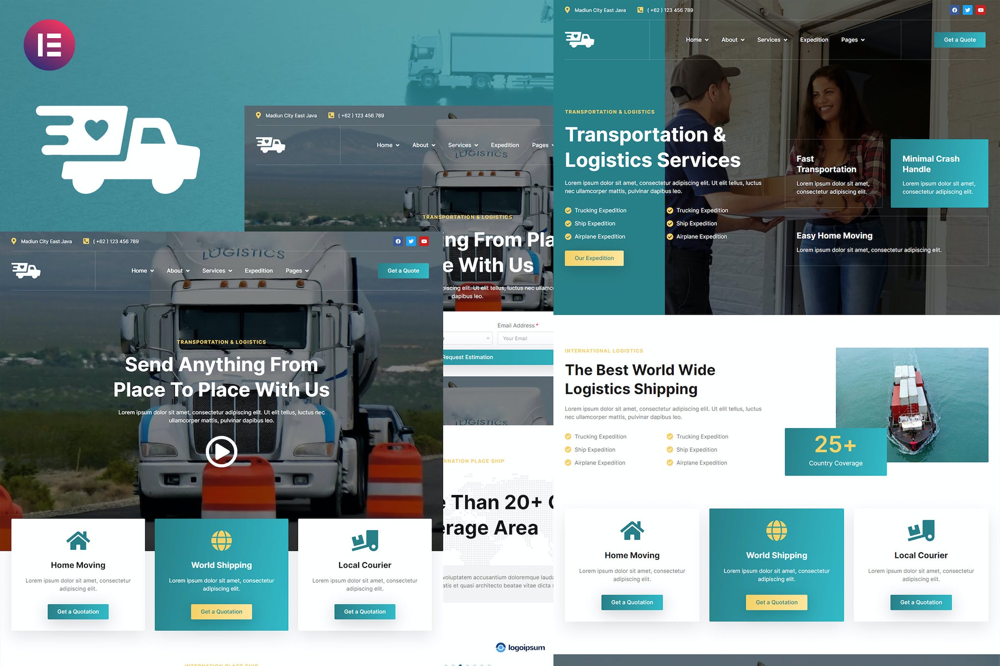 Antar - Transportation & Logistics Elementor Template Kit template kit cover image