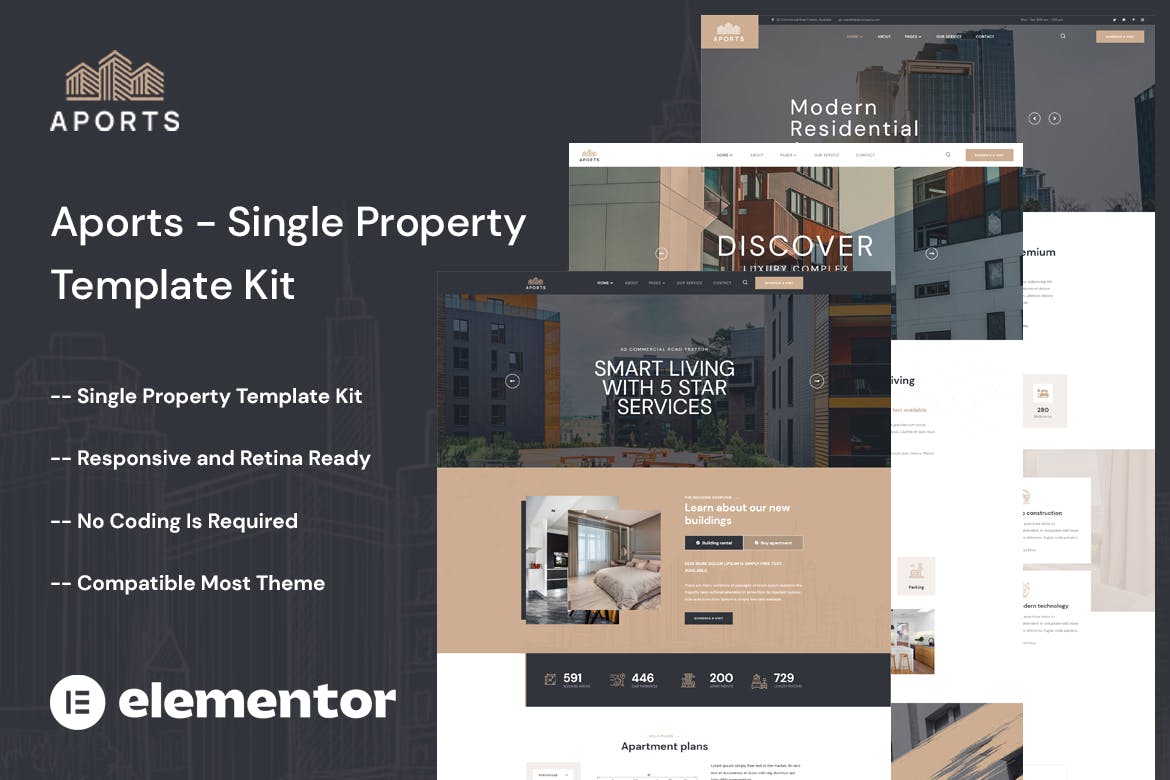 Aports - Single Property Elementor Template Kit template kit cover image