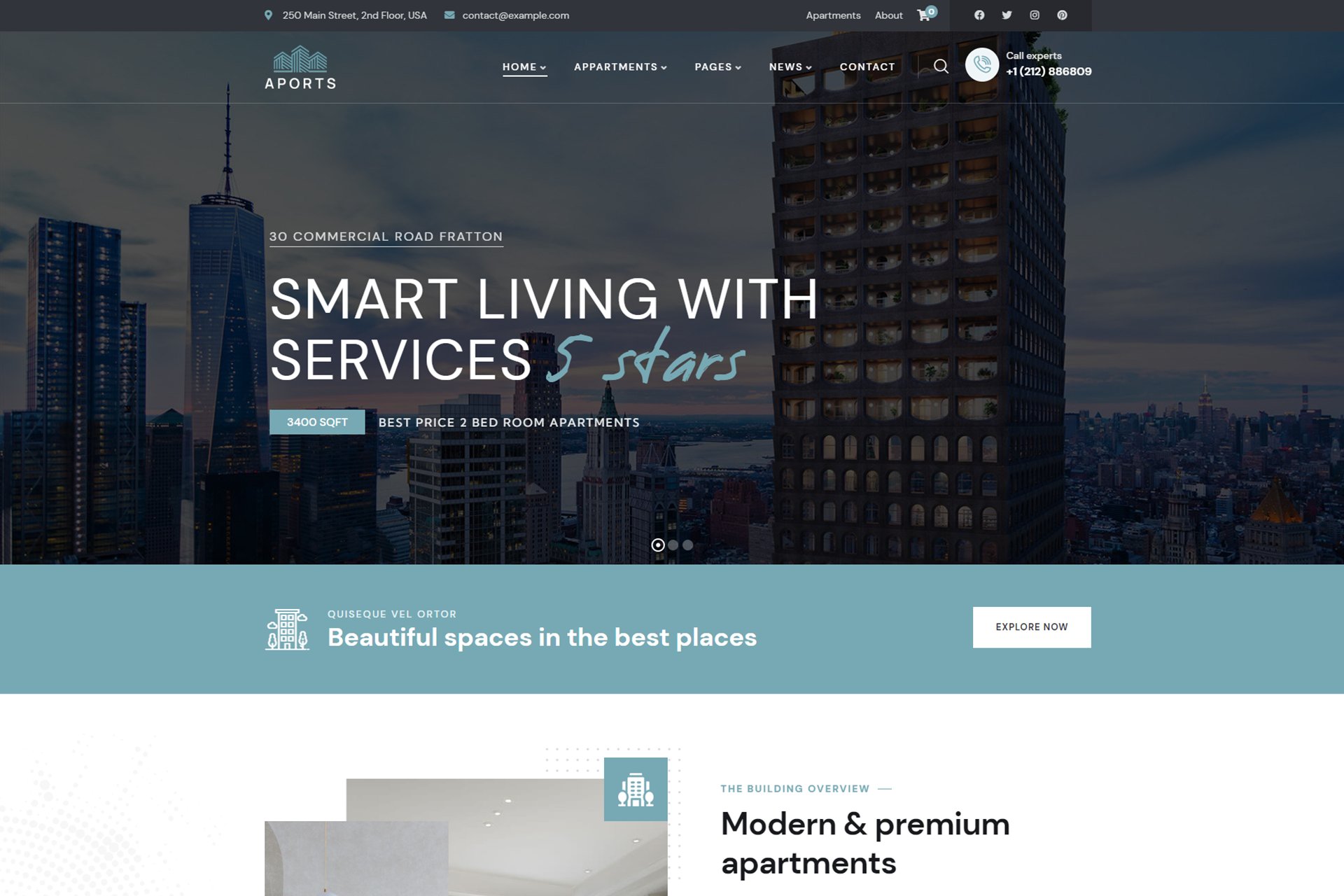 Aports - Single Property WordPress Theme theme cover image