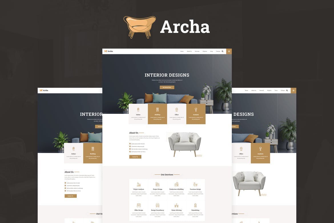 Archa - Interior Design & Architecture Elementor Template Kit template kit cover image