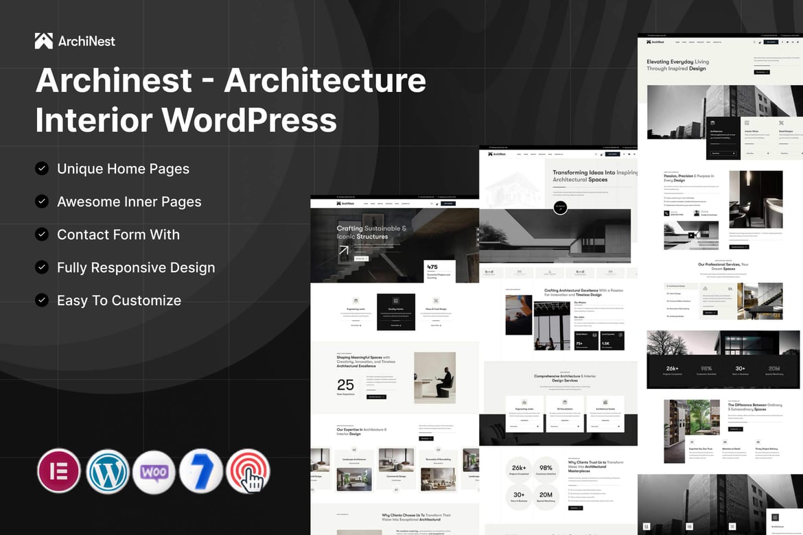 Archinest – Architecture Interior WordPress theme cover image
