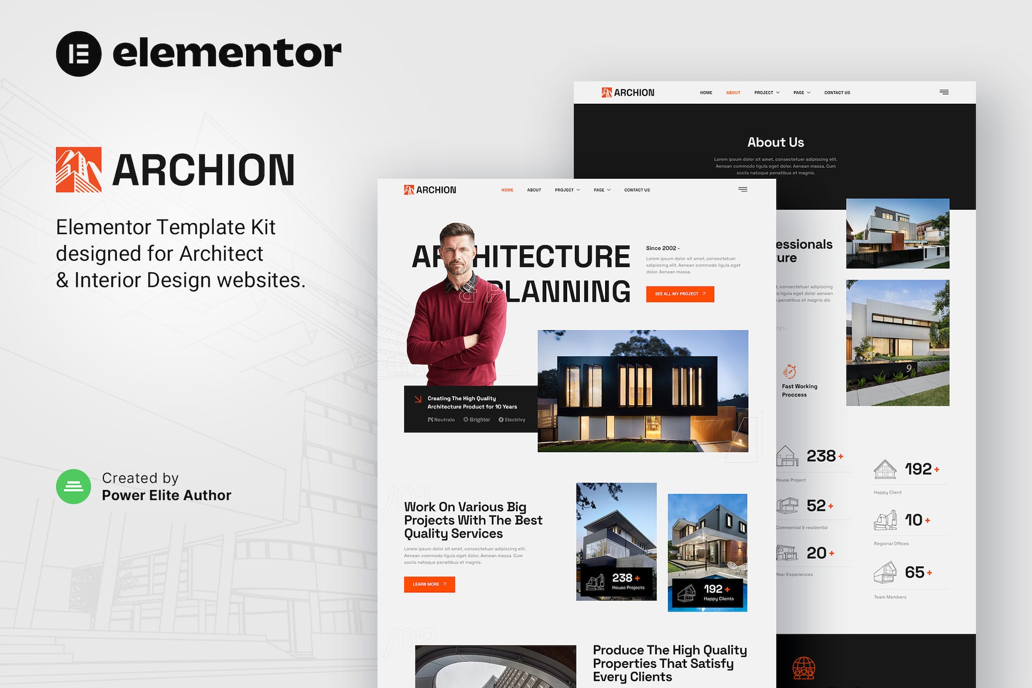 Archion – Architect & Contractor Elementor Template Kit template kit cover image