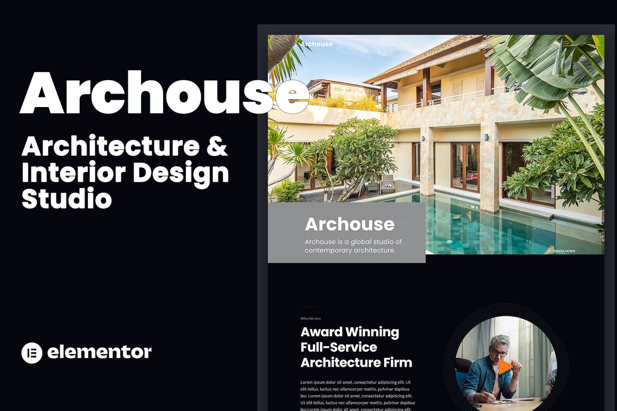 Archouse - Architecture & Interior Design Studio Elementor Template Kit template kit cover image