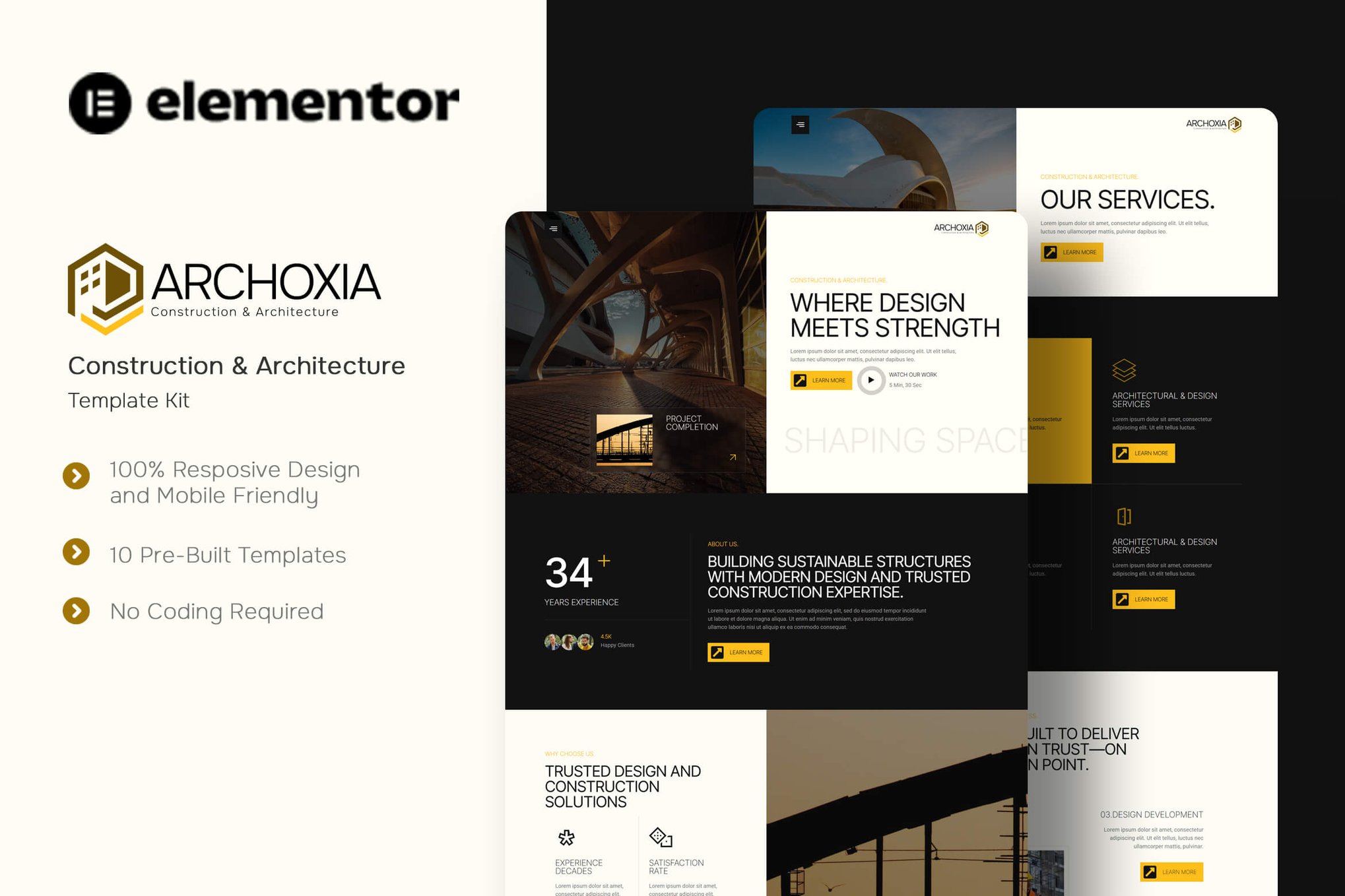 Archoxia - Construction & Architecture Elementor Template Kit template kit cover image
