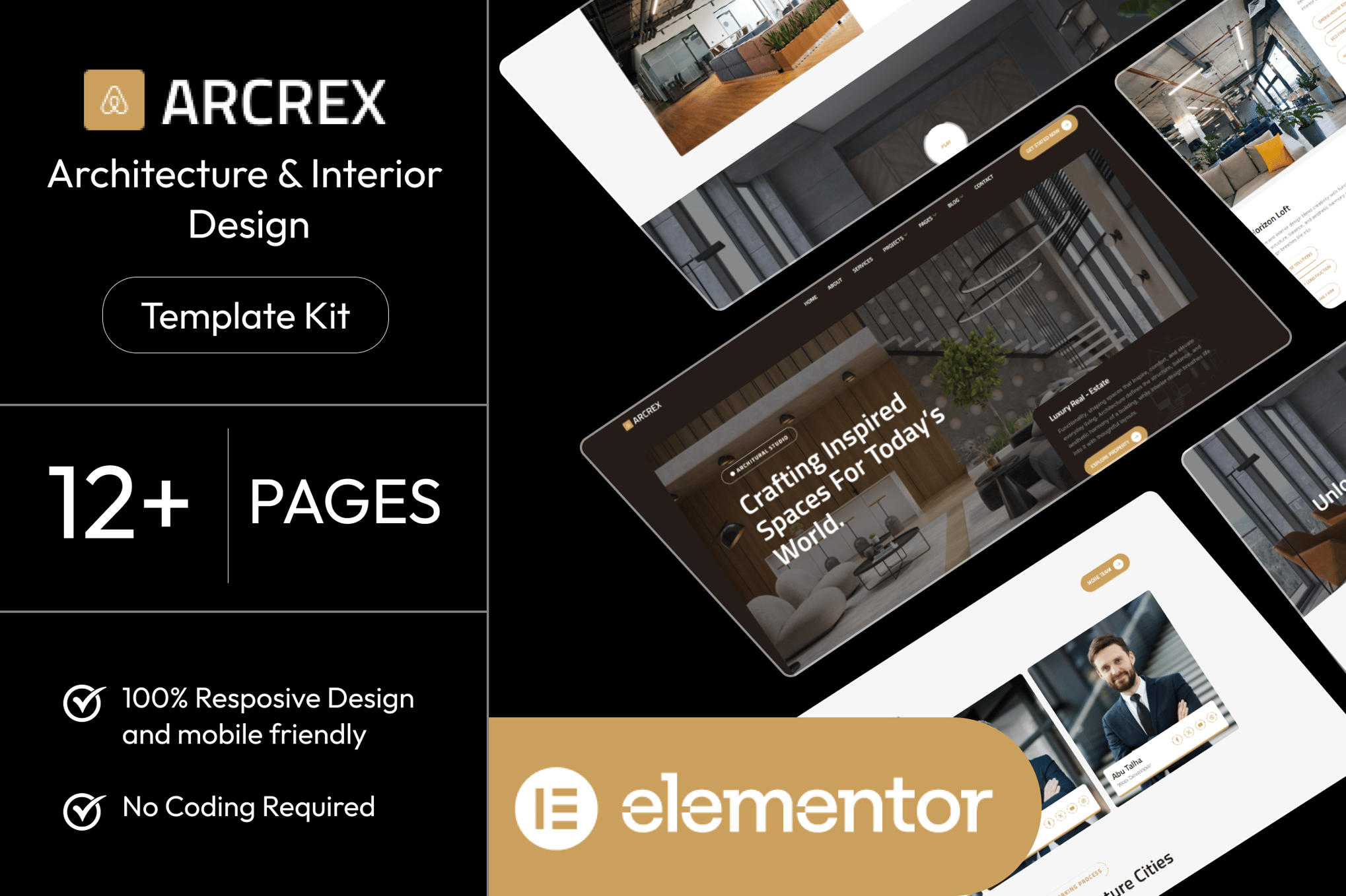 Arcrex - Architecture & Interior Design Elementor Template Kit template kit cover image