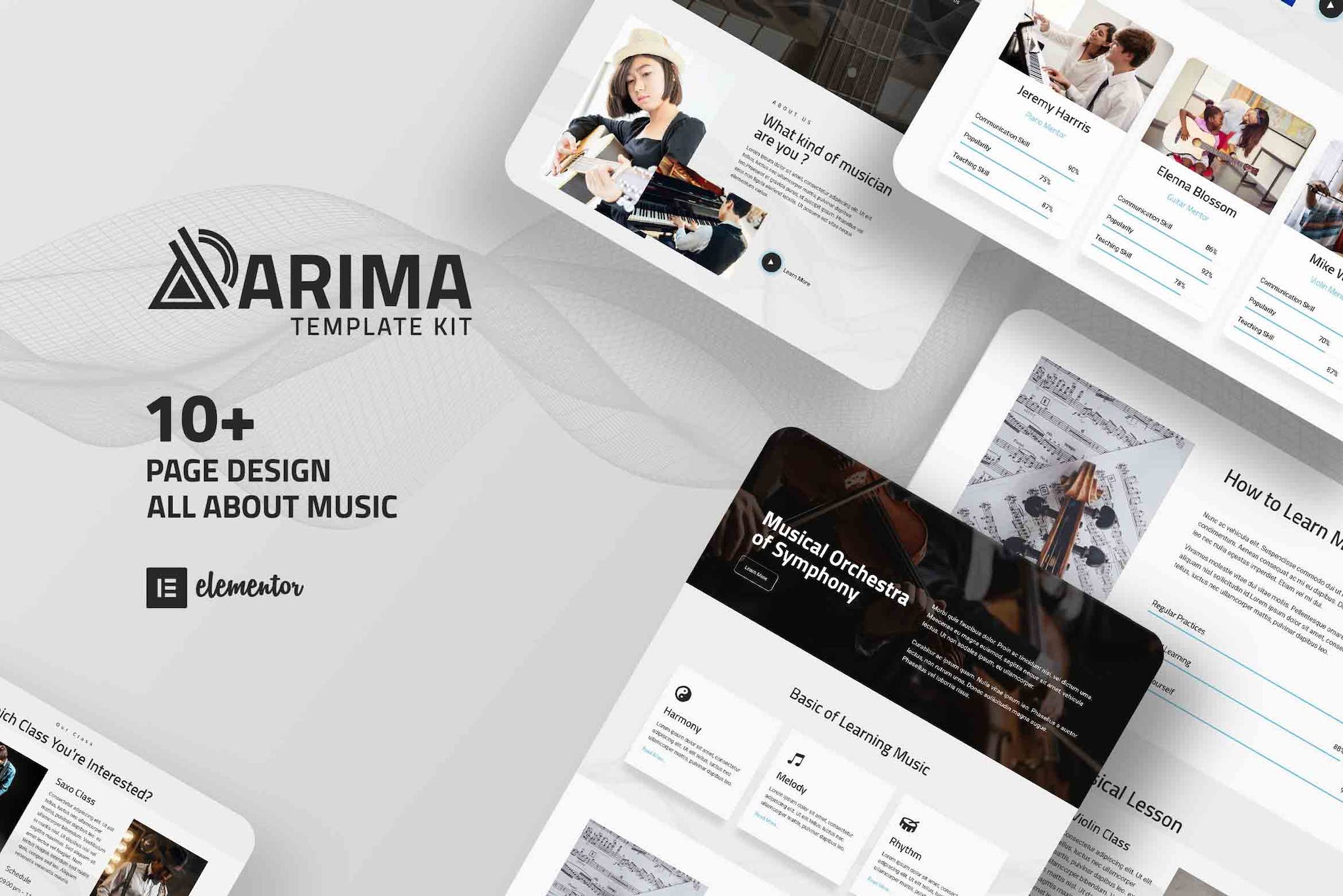 Arima - Musical Symphony Elementor Template Kit template kit cover image