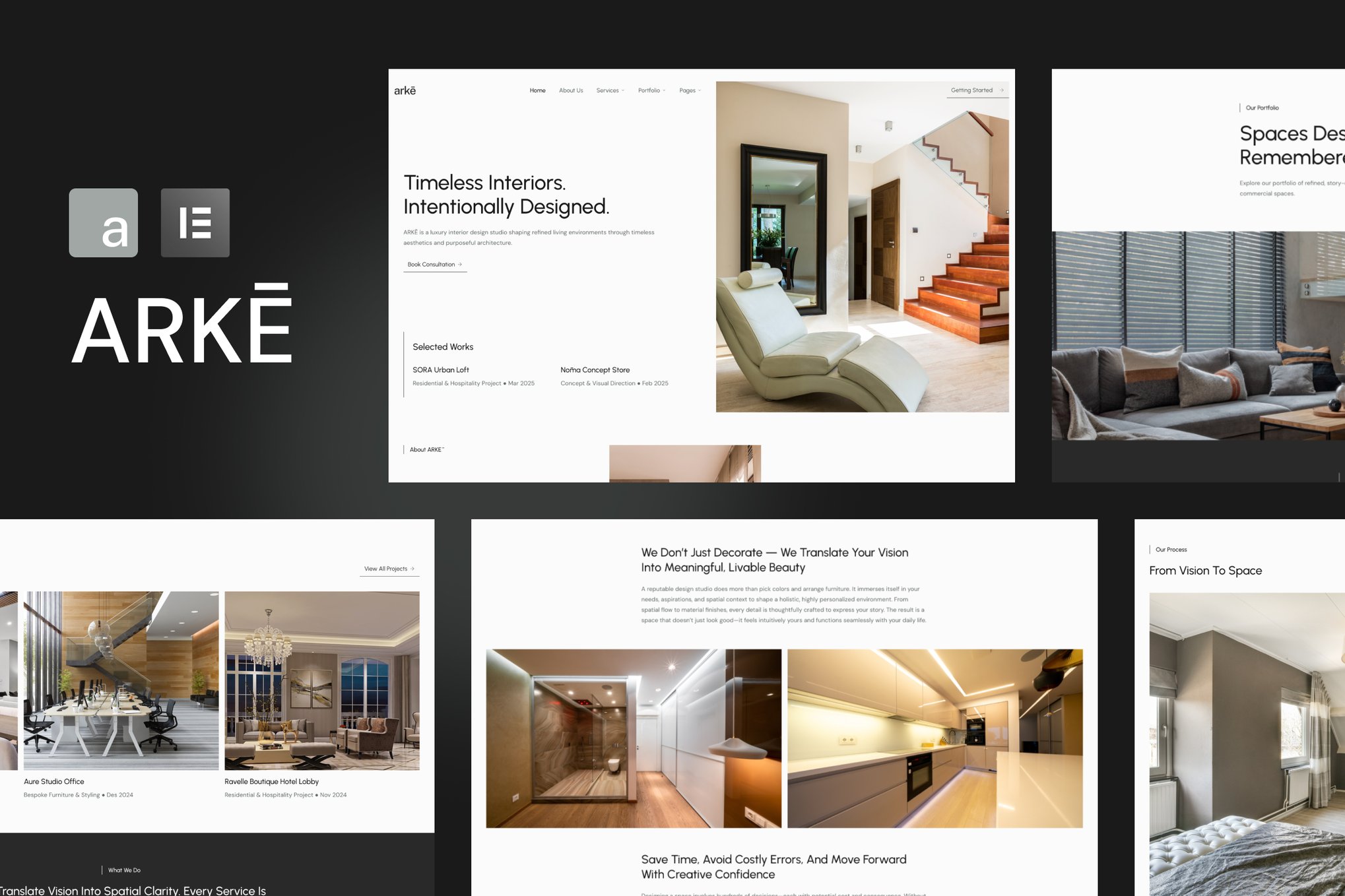 Arke - Interior Design Studio Elementor Template Kit template kit cover image