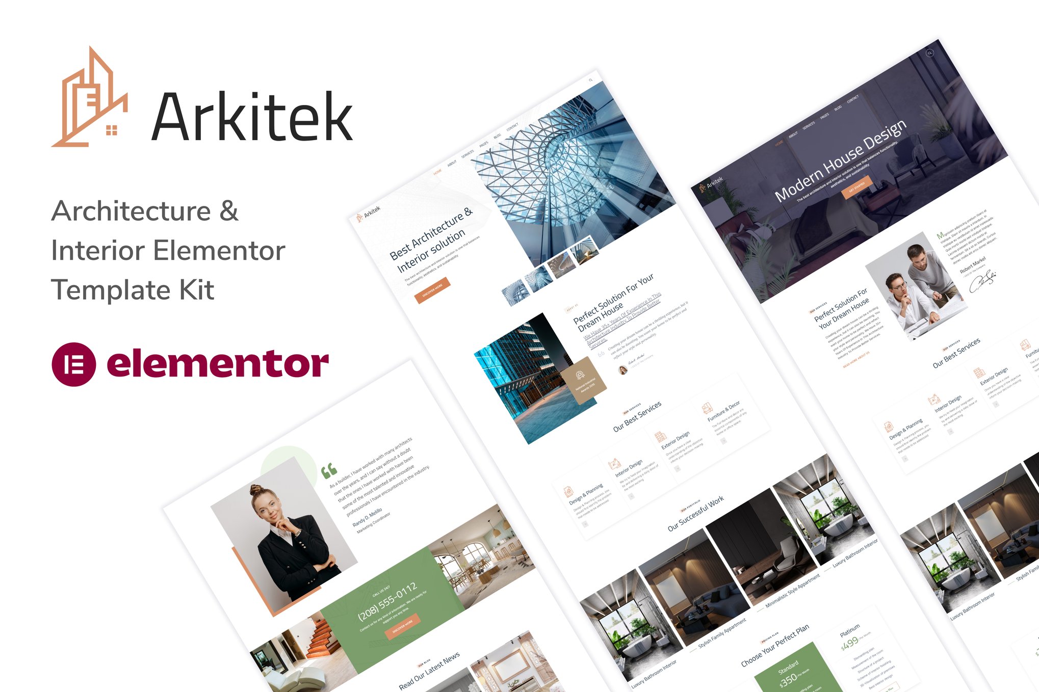 Arkitek - Architecture & Interior Elementor Template Kit template kit cover image