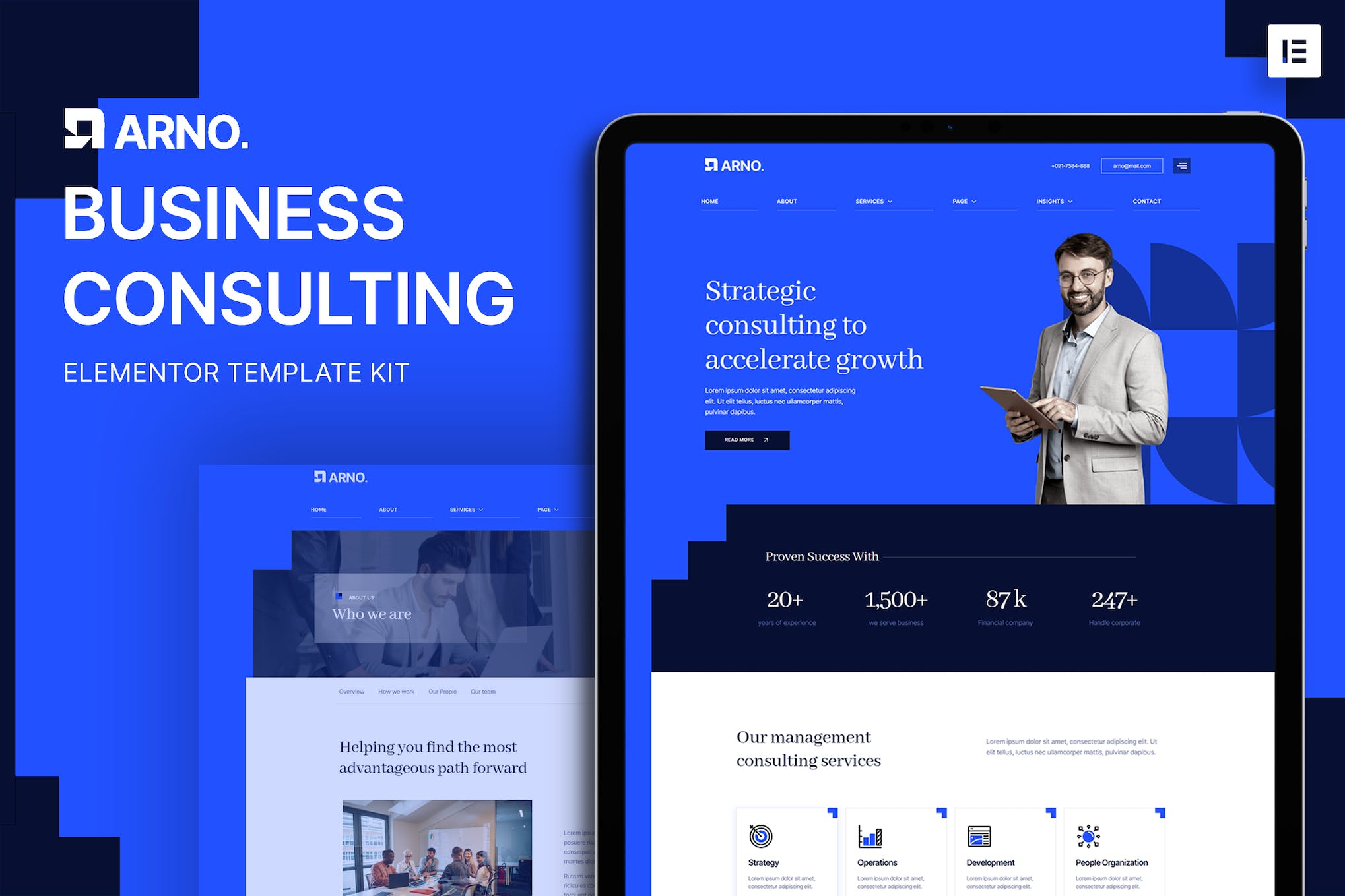 Arno – Business Consulting Elementor Template Kit template kit cover image