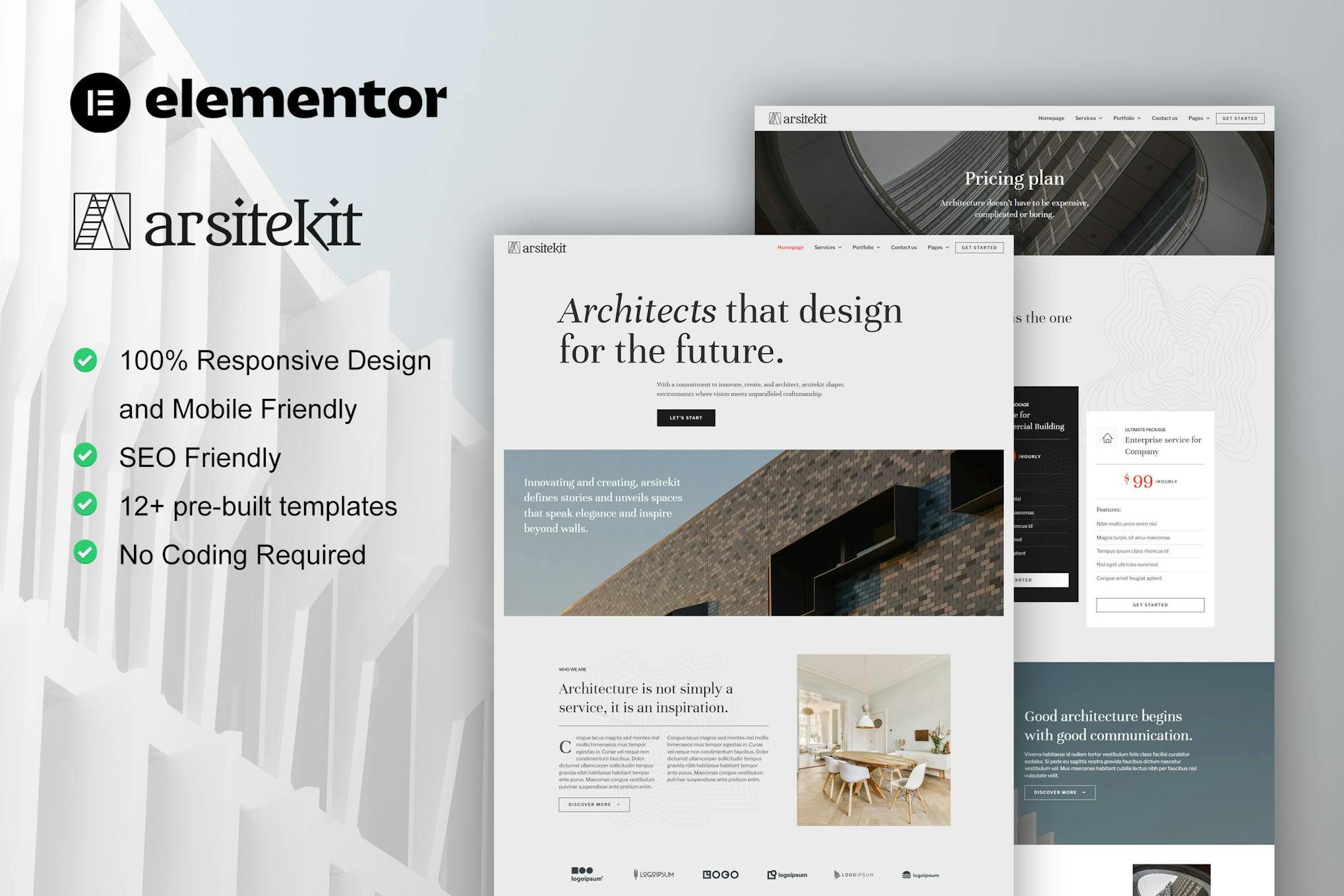 ArsiteKit - Architecture & Construction Elementor Pro Template Kit template kit cover image