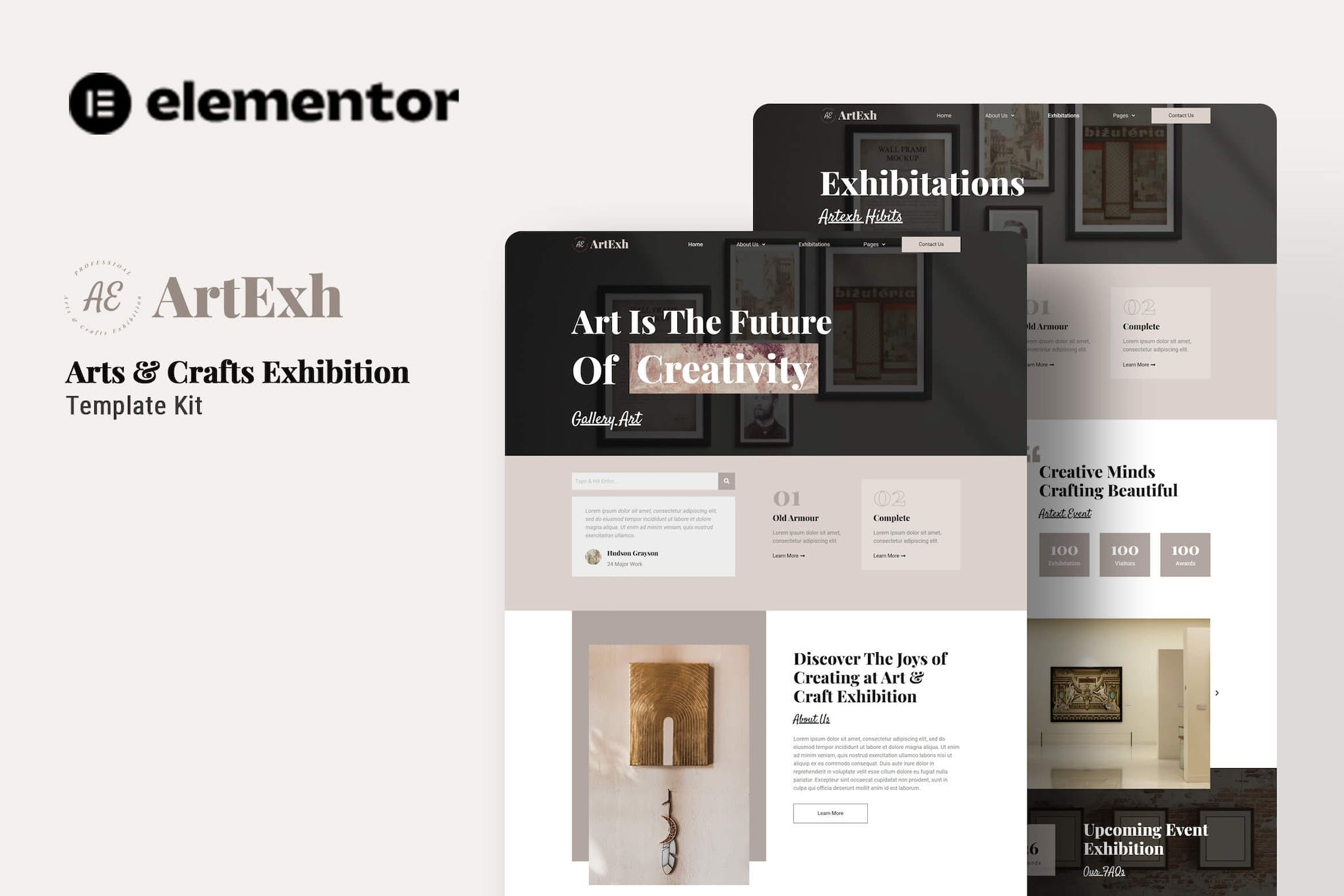 Artexh - Arts & Crafts Exhibition Elementor Template Kit template kit cover image