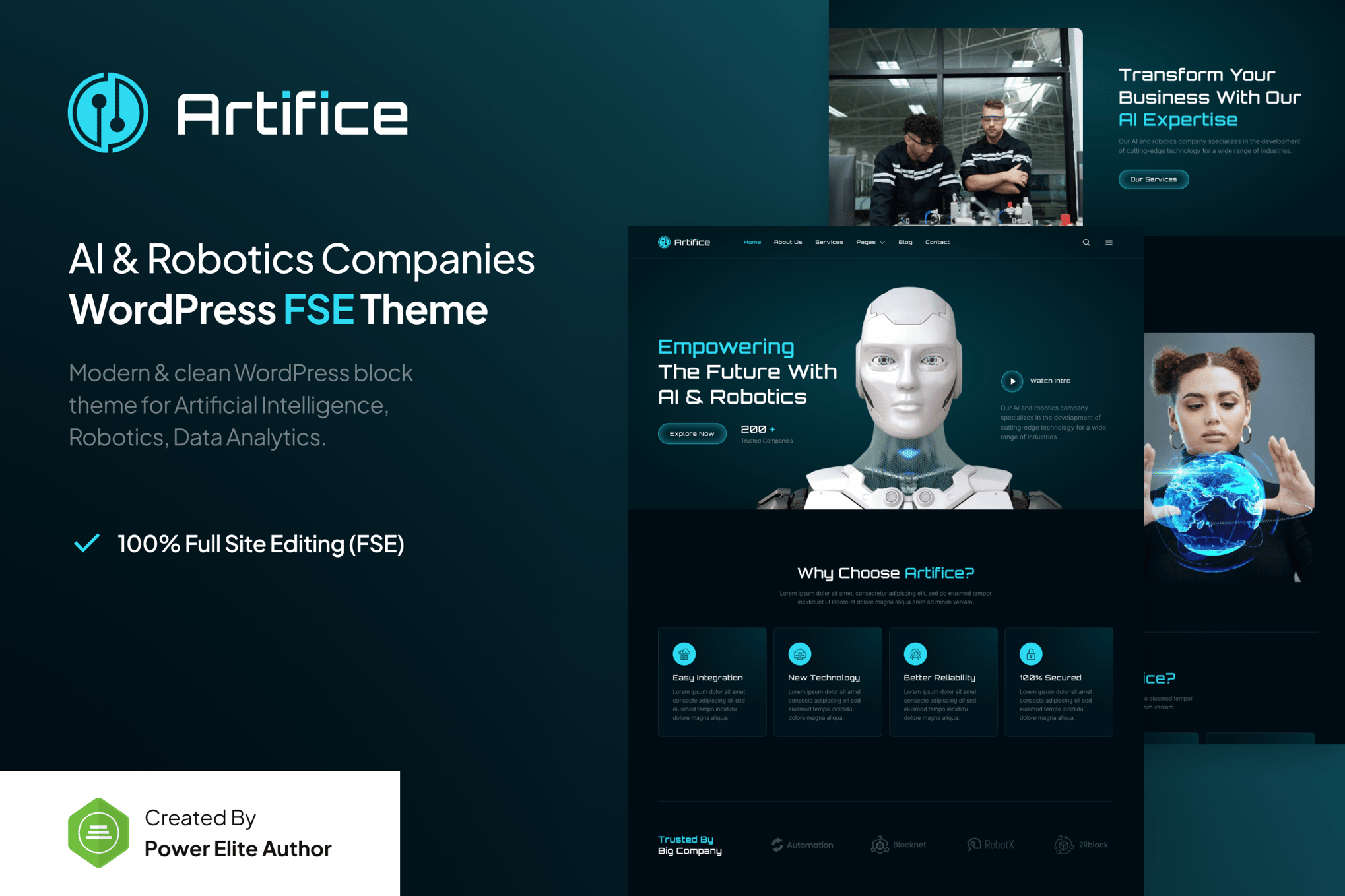 Artifice – AI & Robotics Company WordPress Theme theme cover image