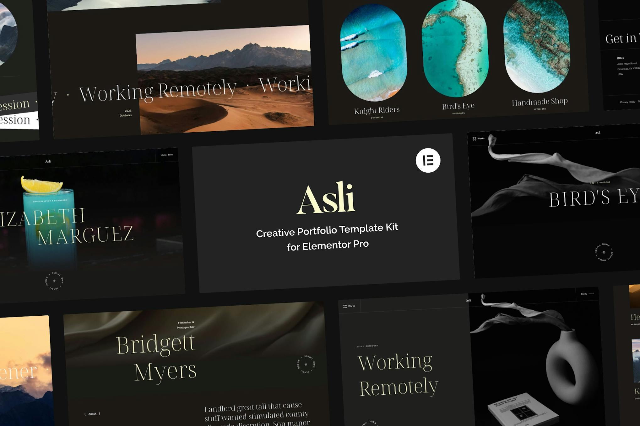 Asli – Creative Portfolio Elementor Pro Template Kit template kit cover image