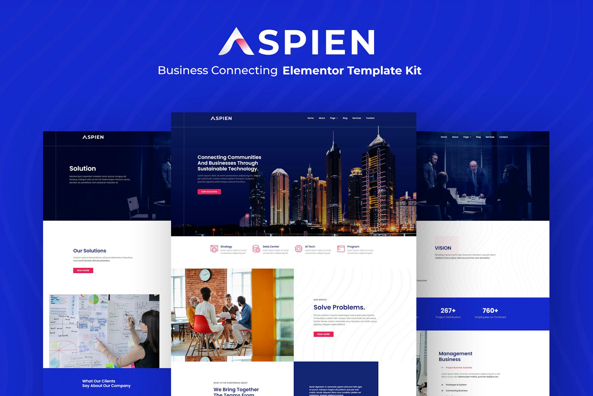 Aspien - Business Connecting Elementor Template Kit template kit cover image