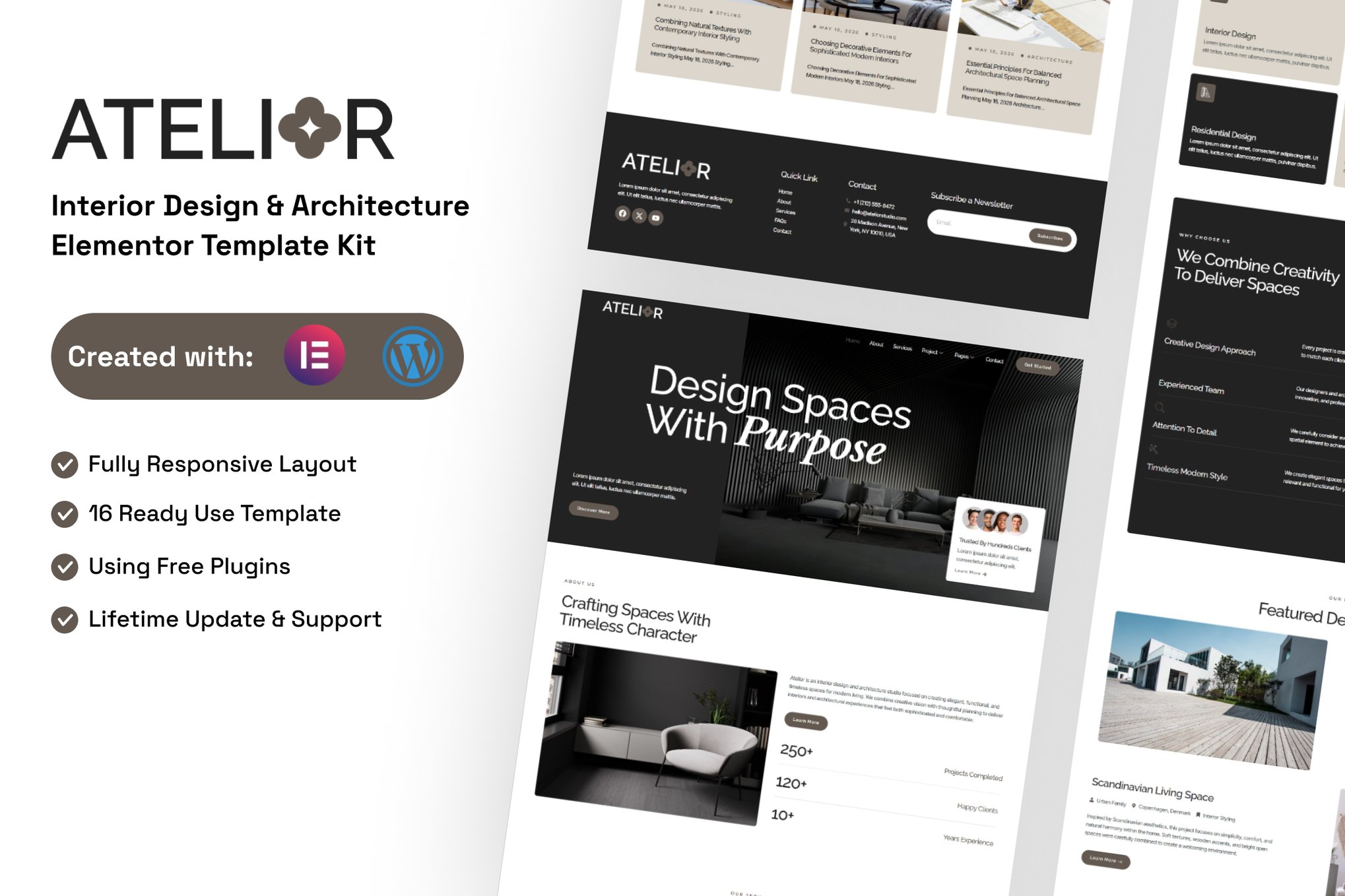 Atelior - Interior Design & Architecture Elementor Template Kit template kit cover image