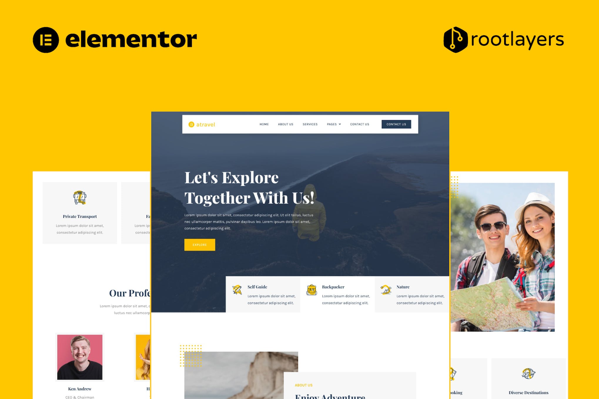 Atravel - Travel Agency Elementor Pro Full Site Template Kit template kit cover image