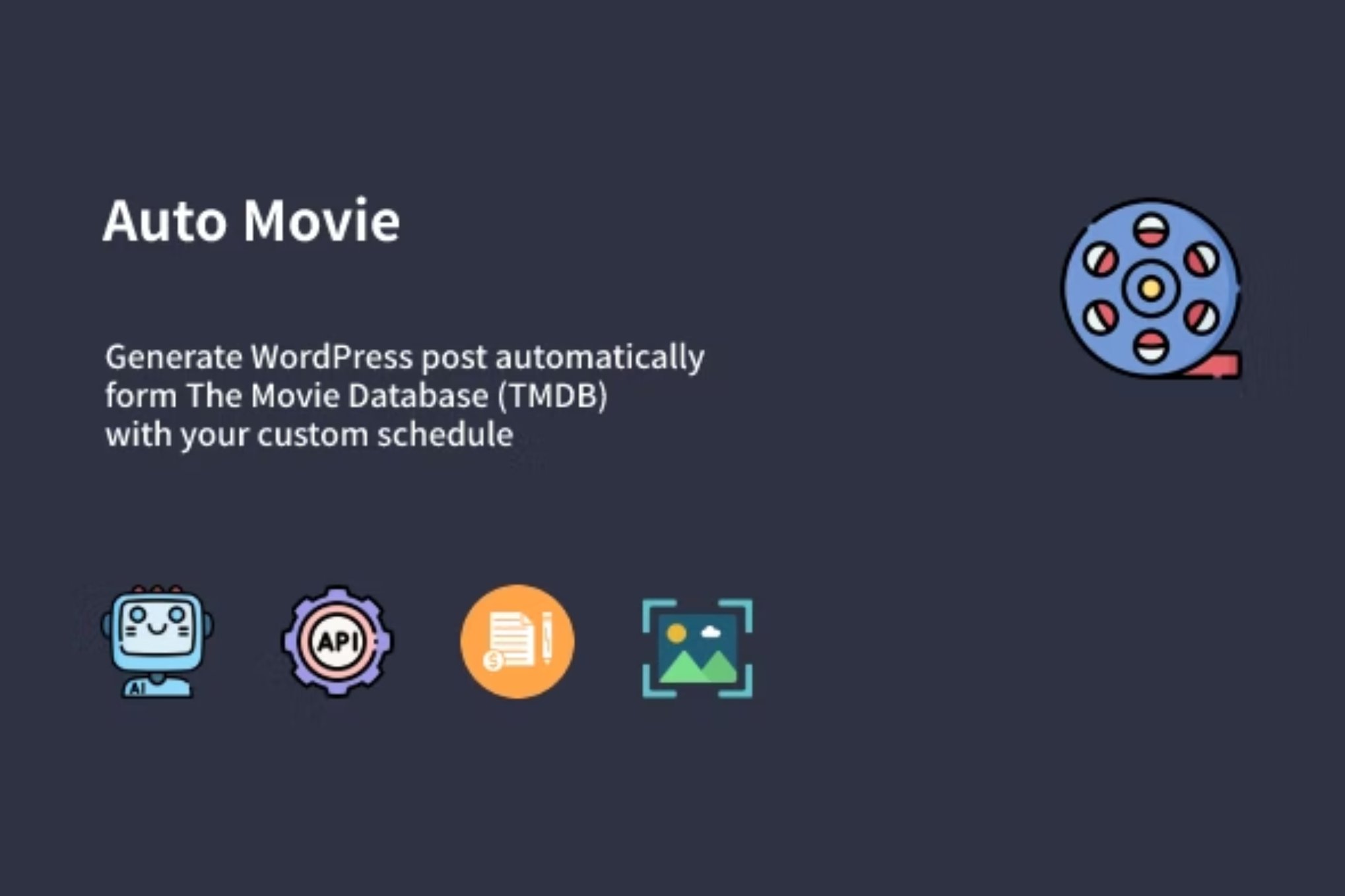 Auto Movie - WP Automatic Movie Posts Generator plugin cover image