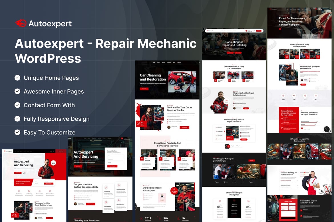 Autoexpert – Repair Mechanic WordPress theme cover image