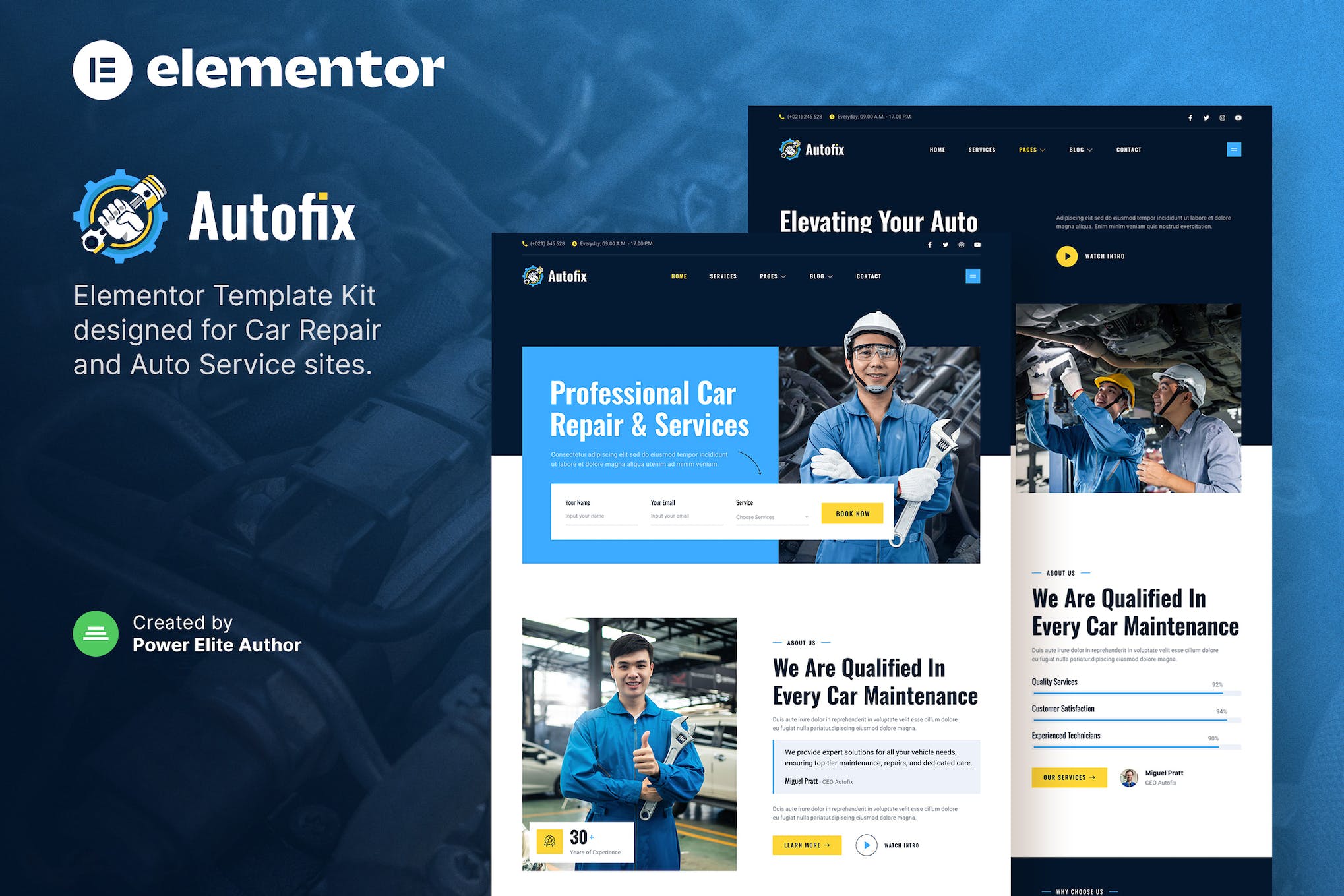 Autofix – Car Repair & Auto Services Elementor Template Kit template kit cover image