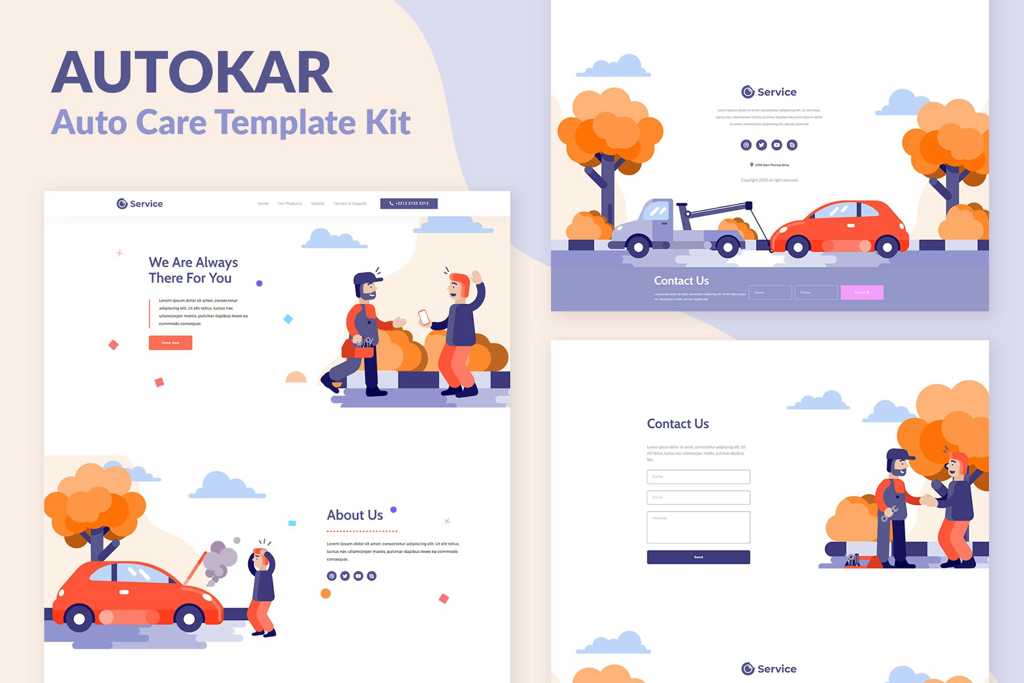 Autokar - Auto Care Elementor Template Kit template kit cover image