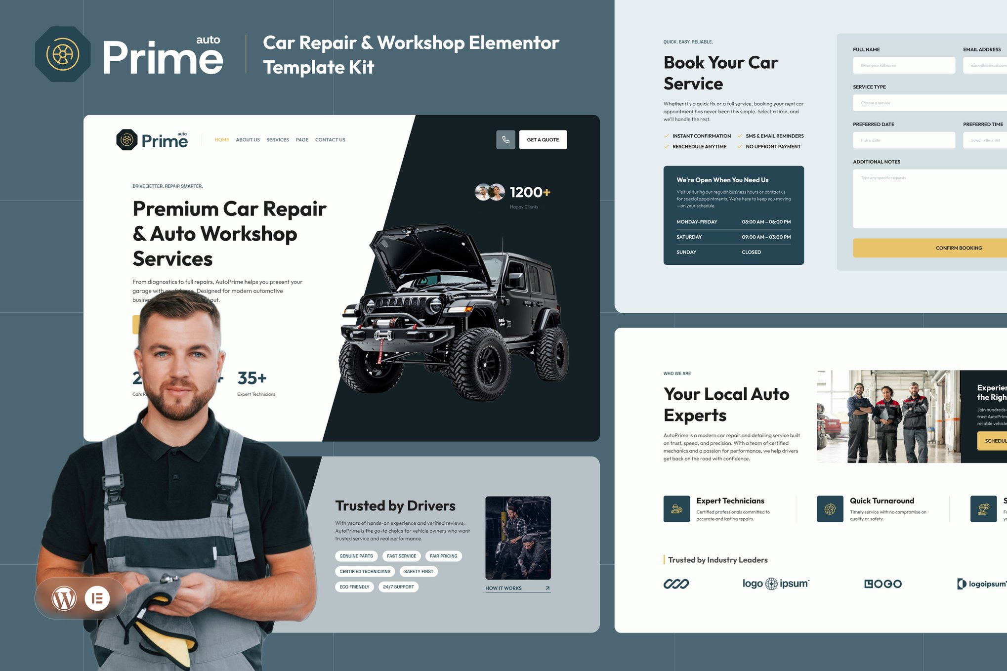 AutoPrime - Car Repair & Workshop Elementor Template Kit template kit cover image