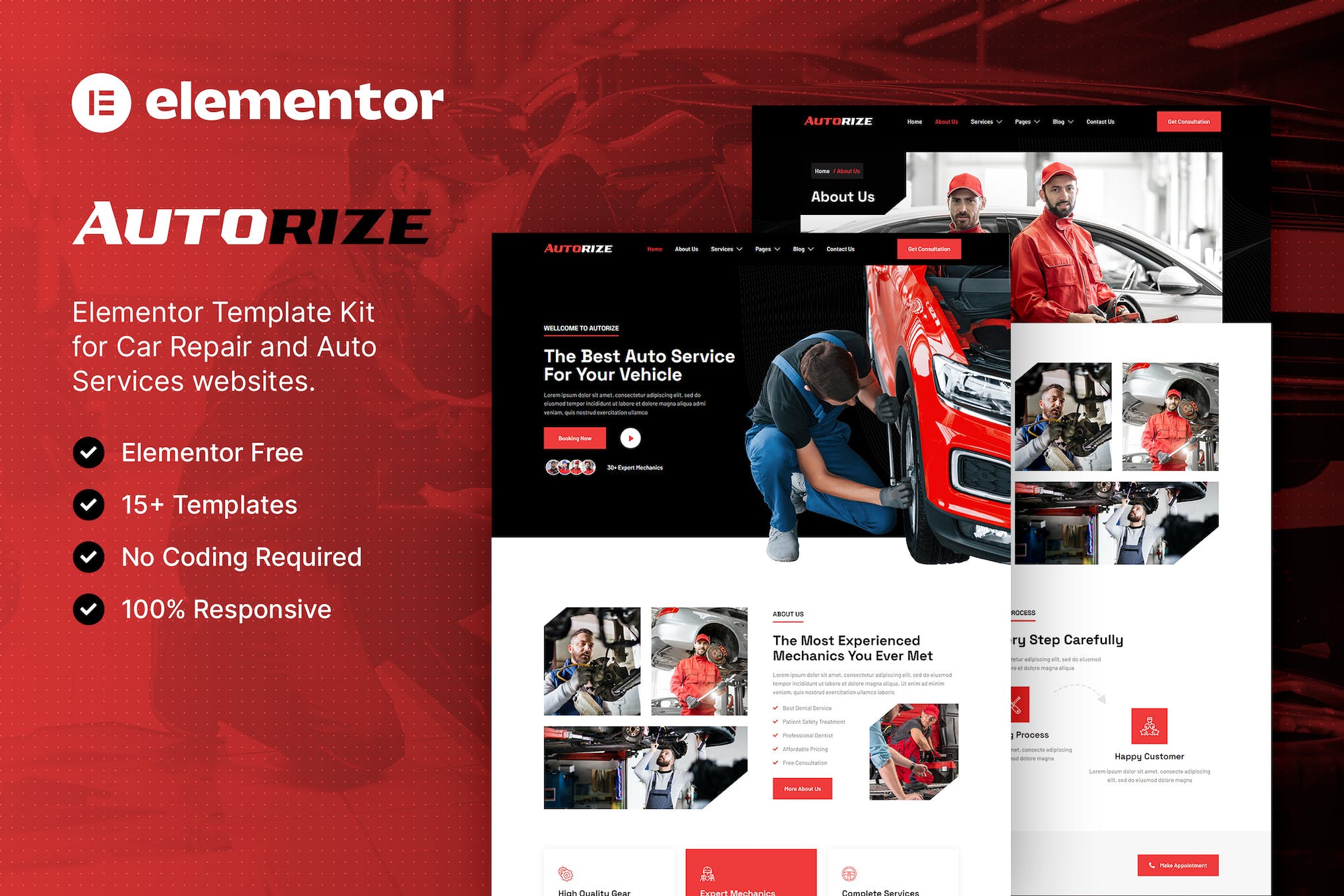 Autorize - Car Repair & Auto Services Elementor Template Kit template kit cover image