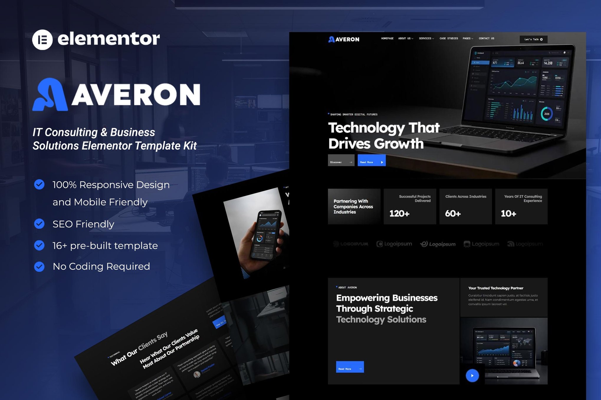 Averon – IT Consulting & Business Solutions Elementor Template Kit template kit cover image