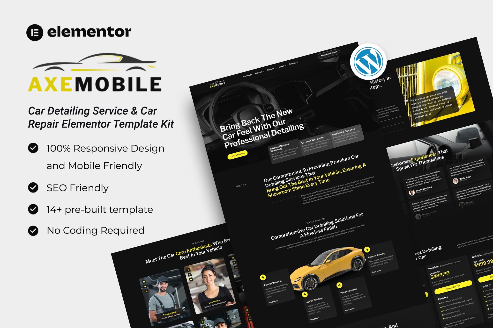 Axemobile - Car Detailing Service & Car Repair Elementor Template Kit template kit cover image